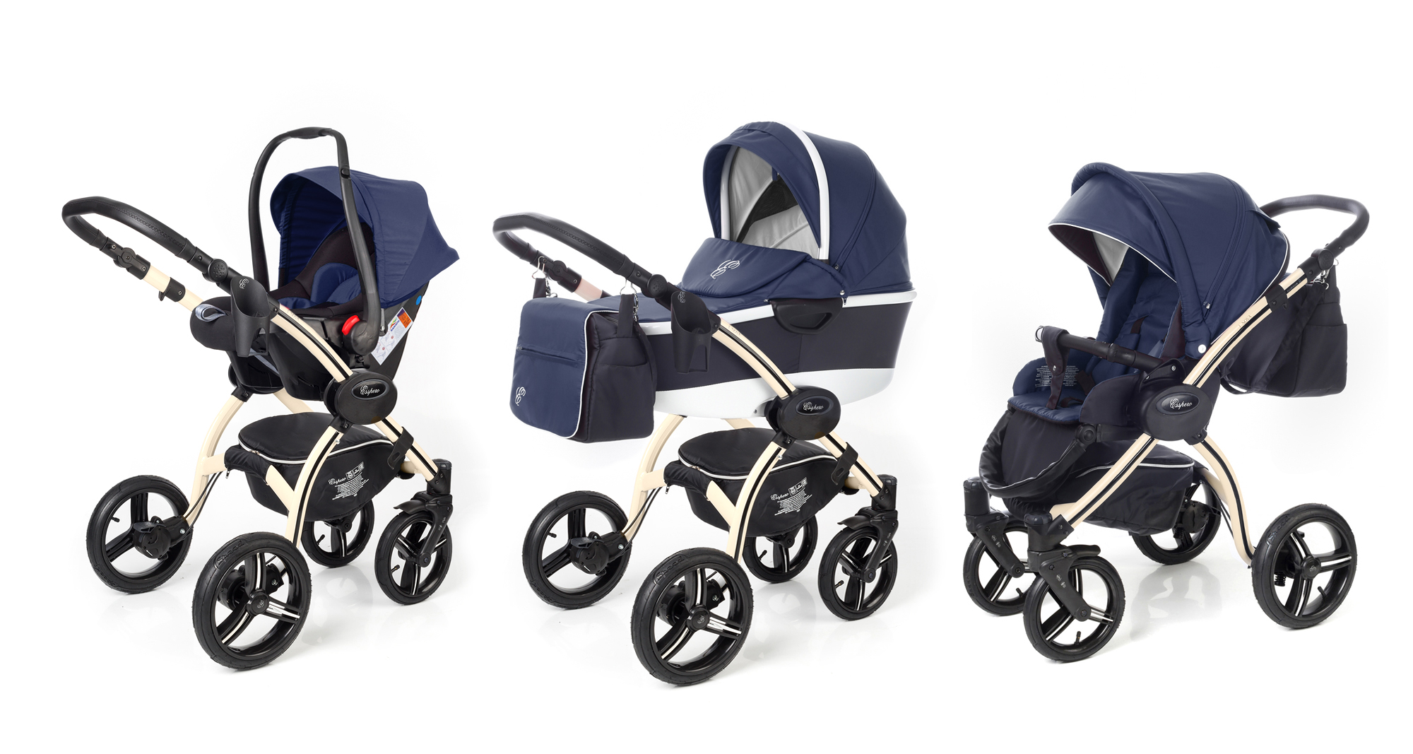 Коляска 3 в 1 Esspero I-Nova Alu (шасси Beige) Navy