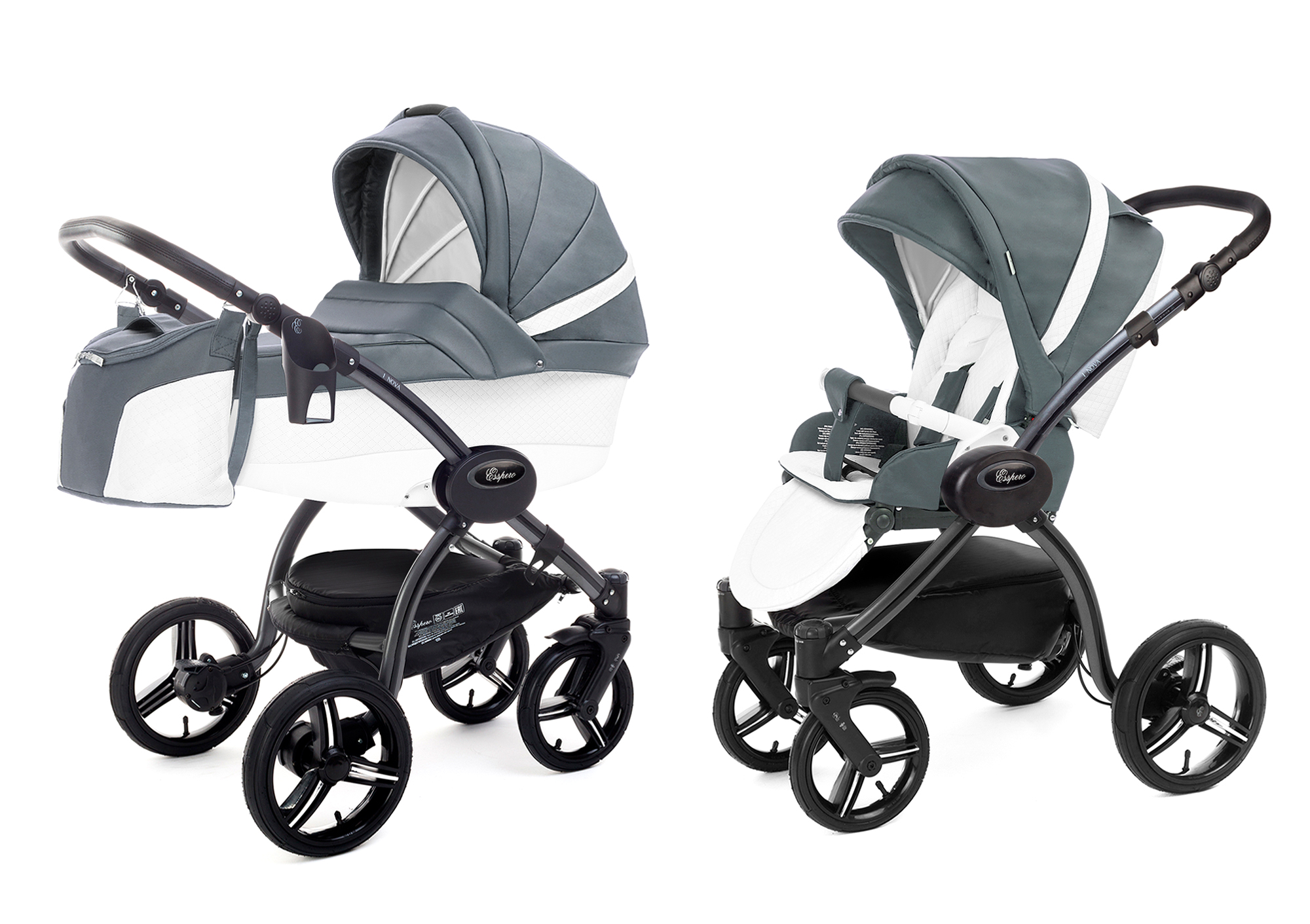 Коляска 2 в 1 Esspero Grand I-Nova (шасси Graphite) Nappa Blue Grey