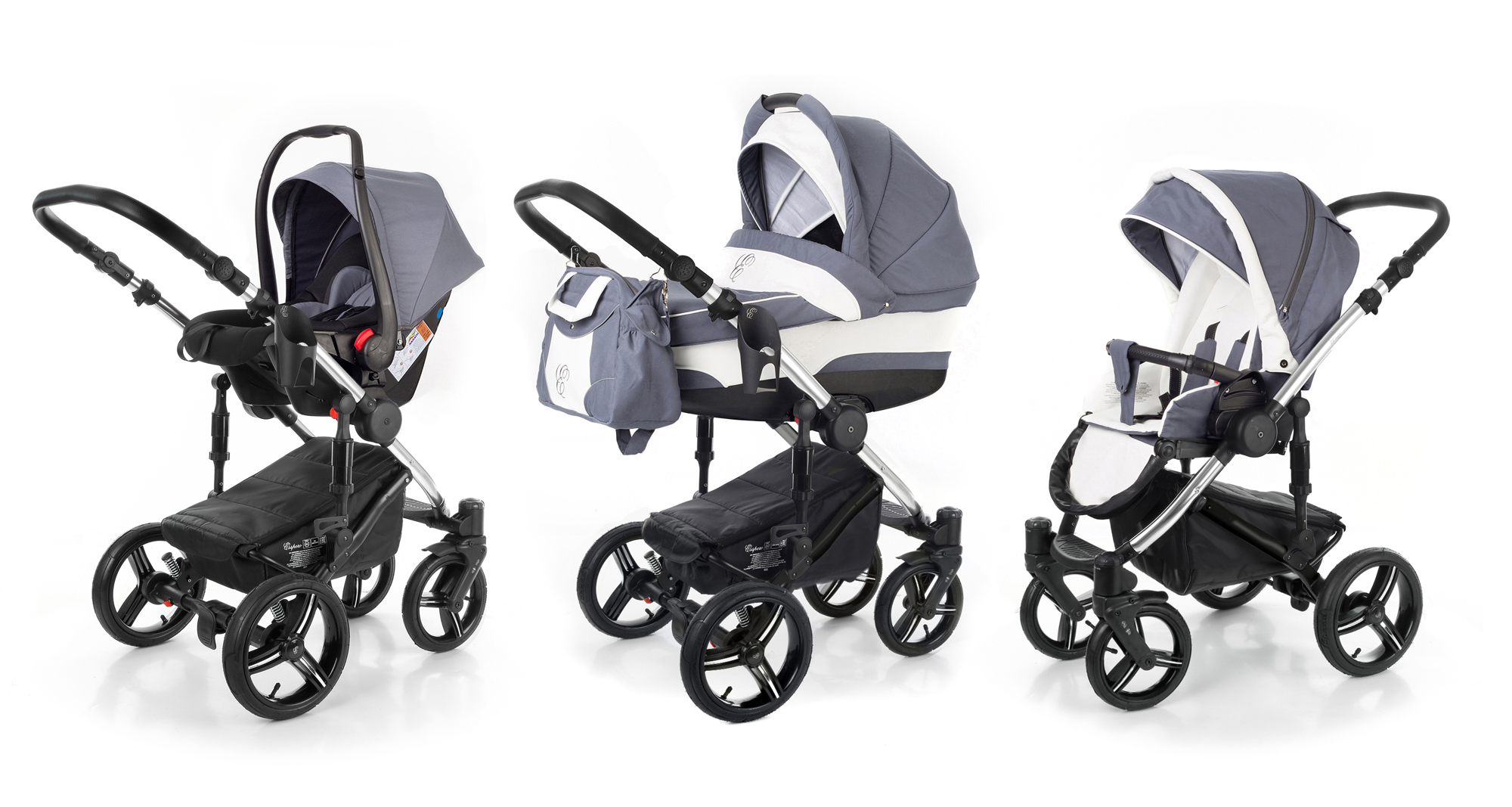 Коляска 3 в 1 Esspero Magic (шасси Chrome) Grey Lux
