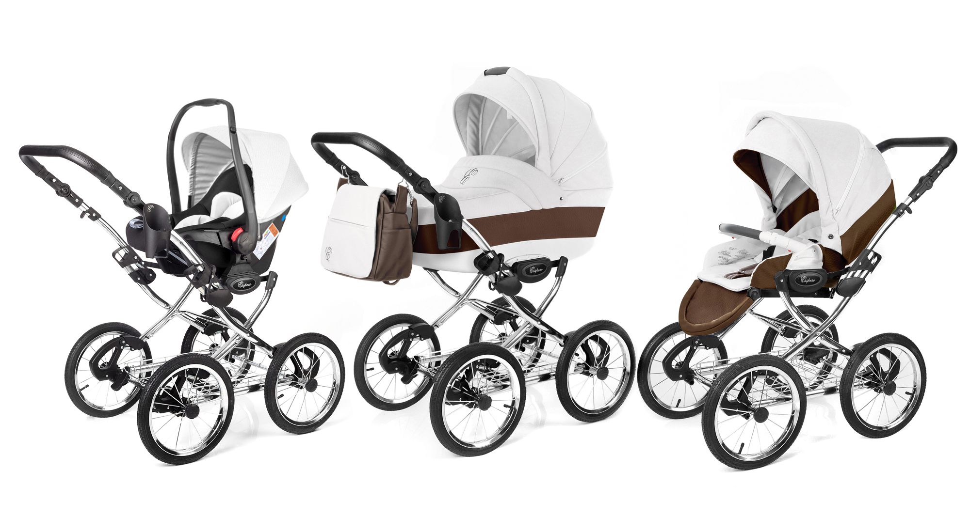 Коляска 3 в 1 Esspero Grand Classic (шасси Chrome) Canella leatherette