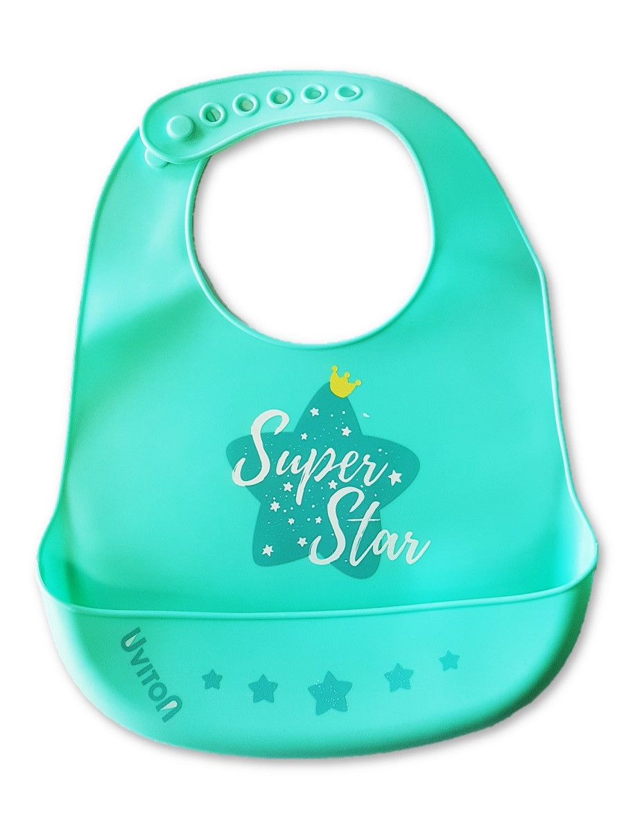 Нагрудник силиконовый Uviton арт. 0246 Super Star (мята)