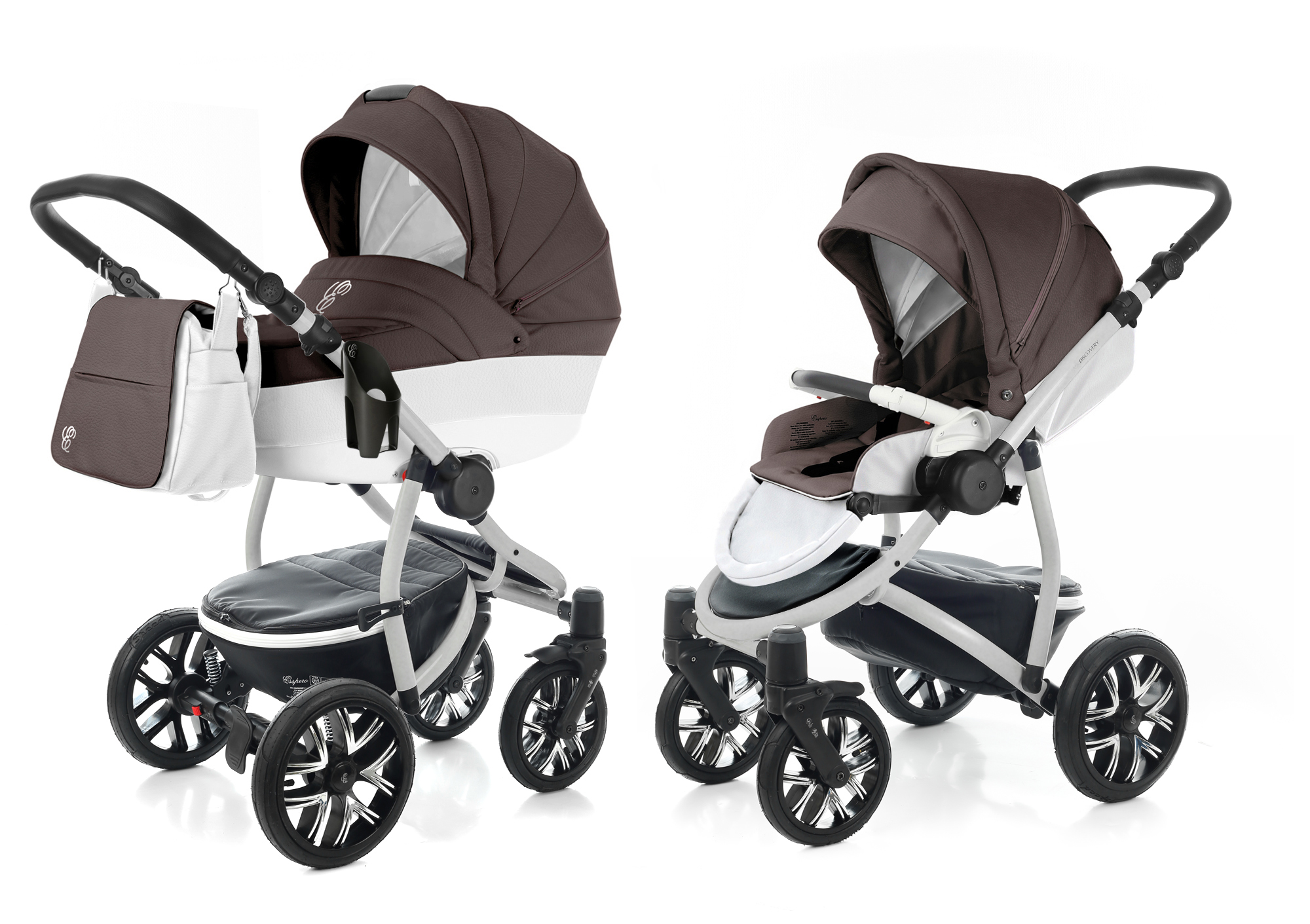 Коляска 2 в 1 Esspero Grand Discovery (шасси Grey) Cacao leatherette