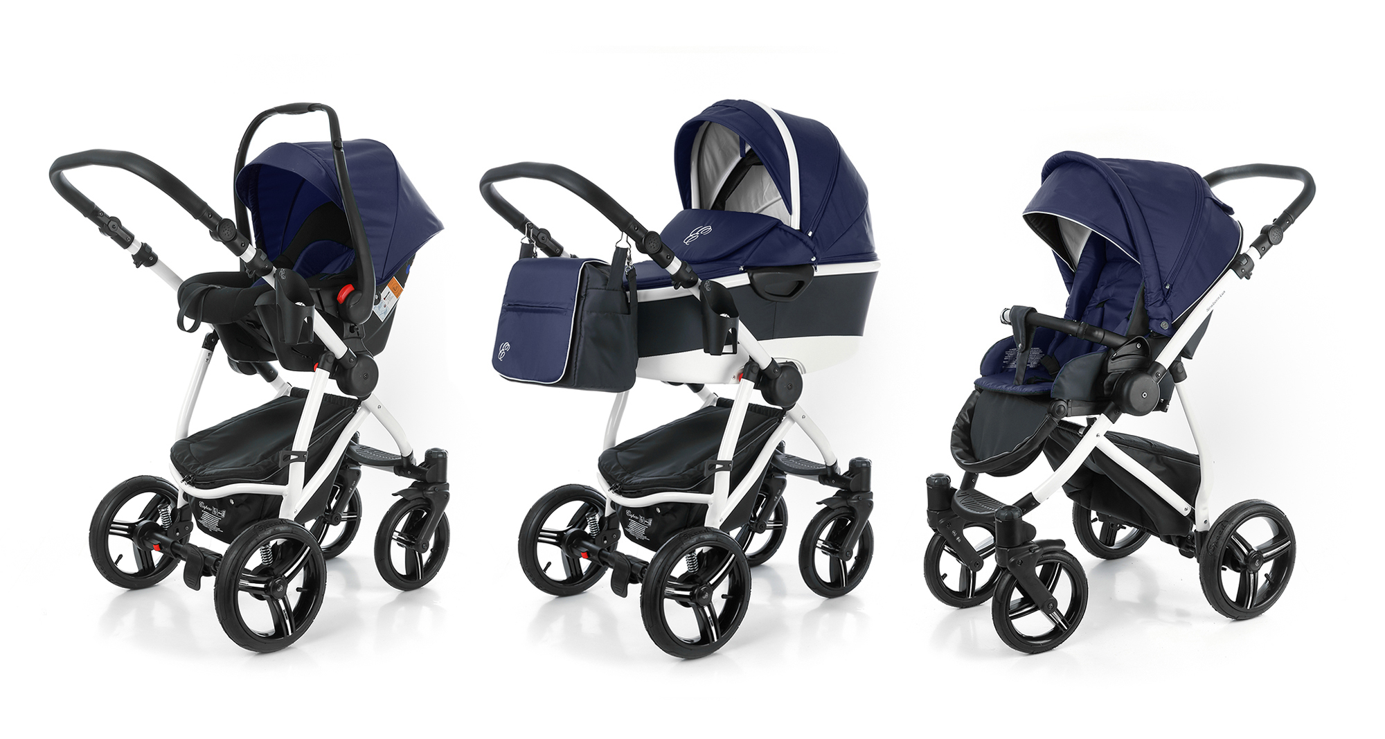 Коляска 3 в 1 Esspero Newborn Lux Alu (шасси White) Navy