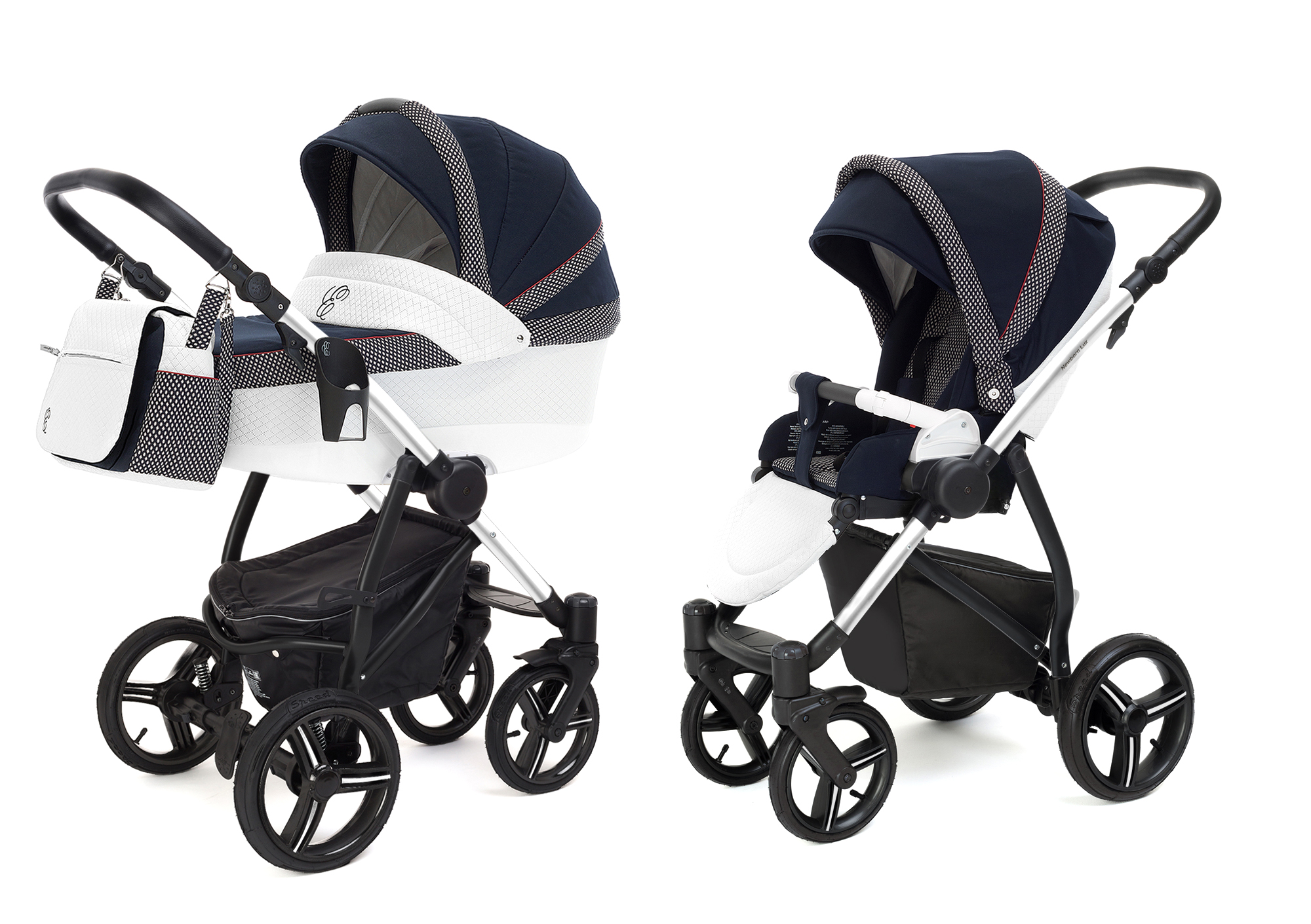 Коляска 2 в 1 Esspero Grand Newborn Lux (шасси Chrome) Royal Deep Ocean