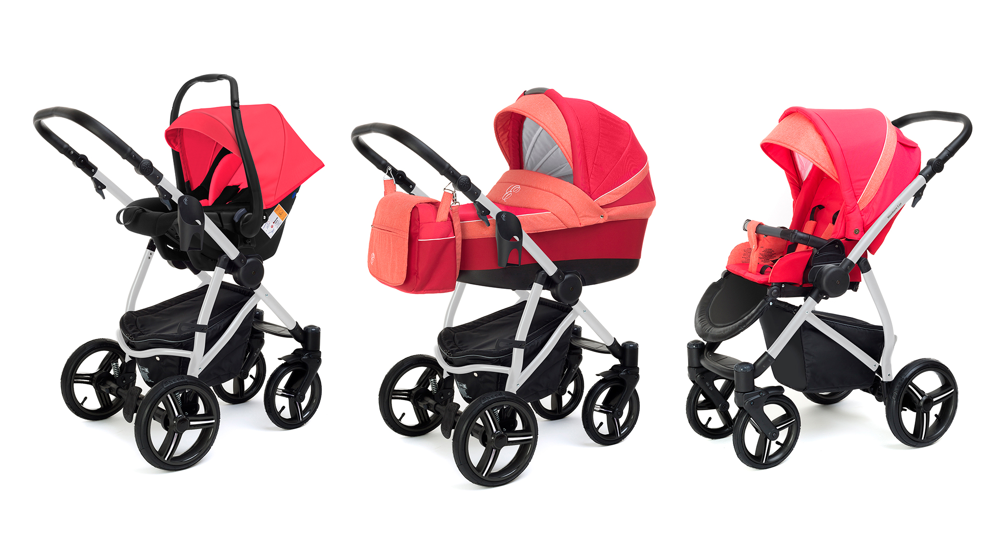 Коляска 3 в 1 Esspero Grand Newborn Lux (шасси Grey) Red Sunset