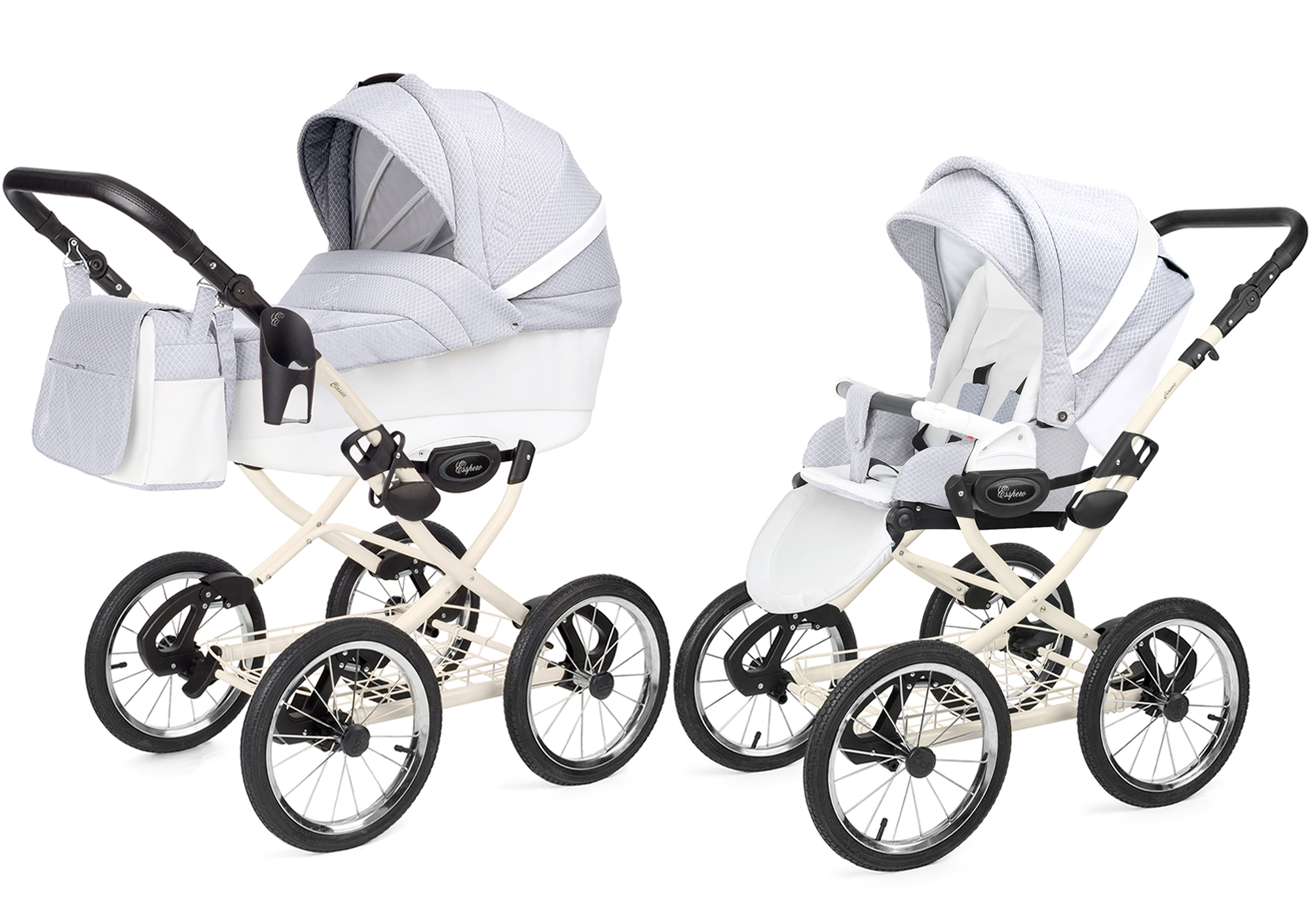 Коляска 2 в 1 Esspero Grand Classic (шасси Beige) Grey Diamond