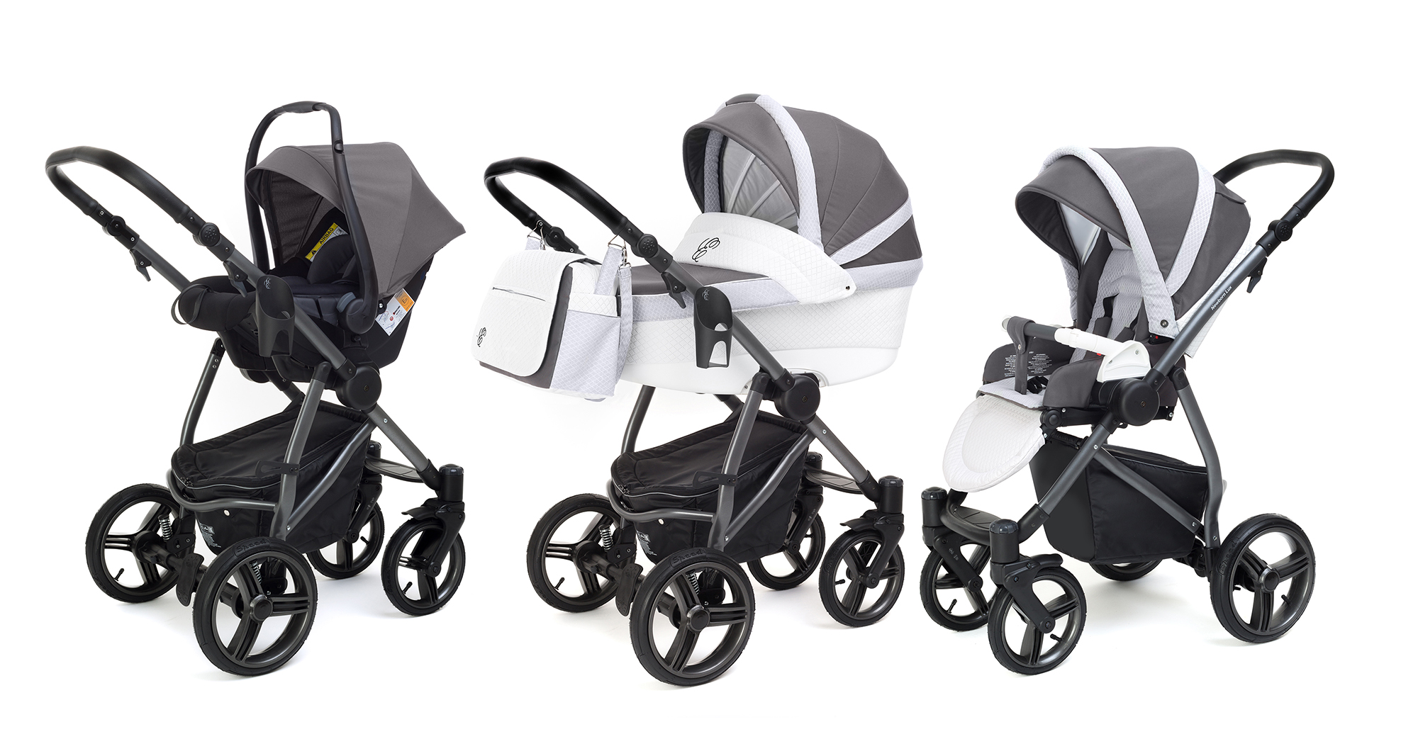 Коляска 3 в 1 Esspero Grand Newborn Lux (шасси Graphite) Royal Light Grey