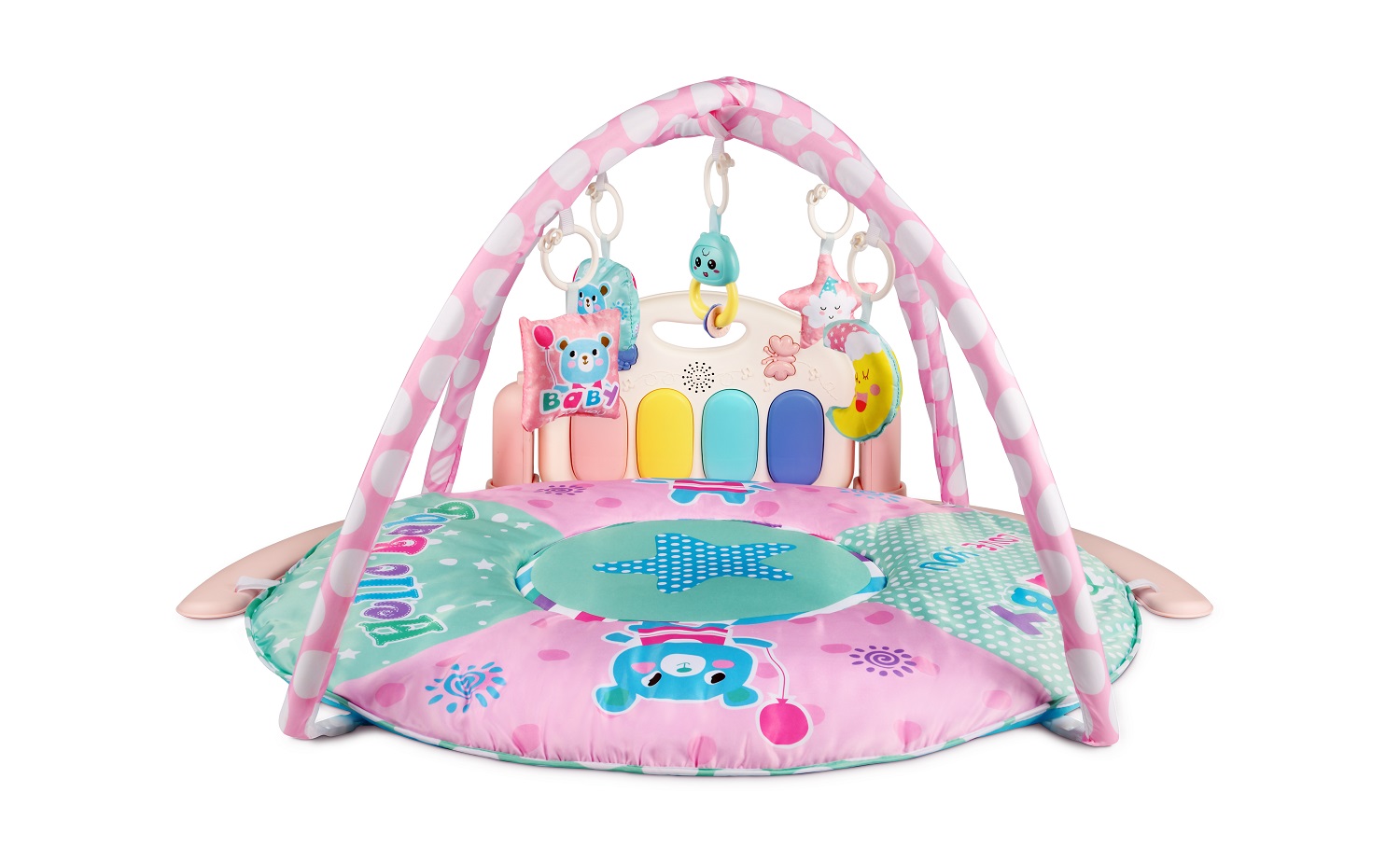 Развивающий коврик для детей AmaroBaby Splendid Bear 95x95x45 розовый