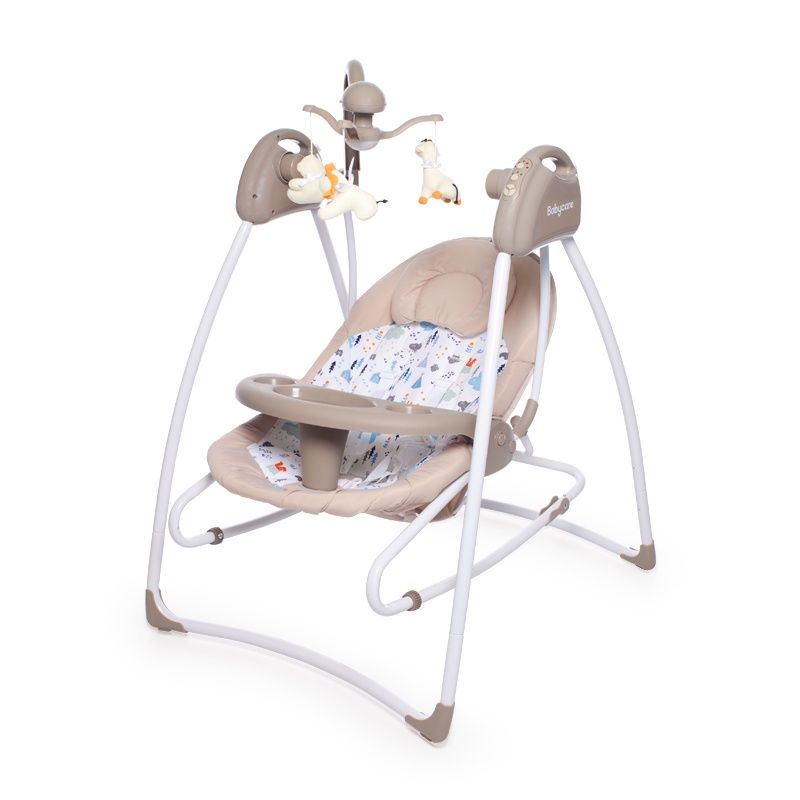 Электрокачели Baby Care Butterfly 2в1 с адаптером Бежевый 18 (Beige 18)