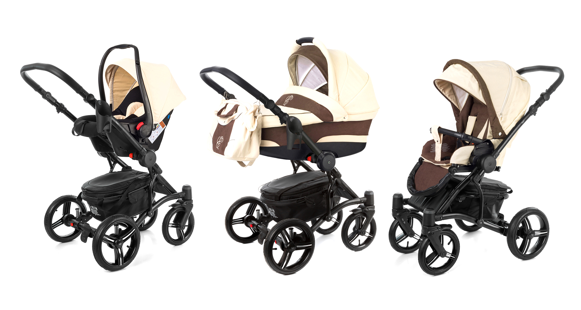Коляска 3 в 1 Esspero Tour (шасси Black) Beige Brown