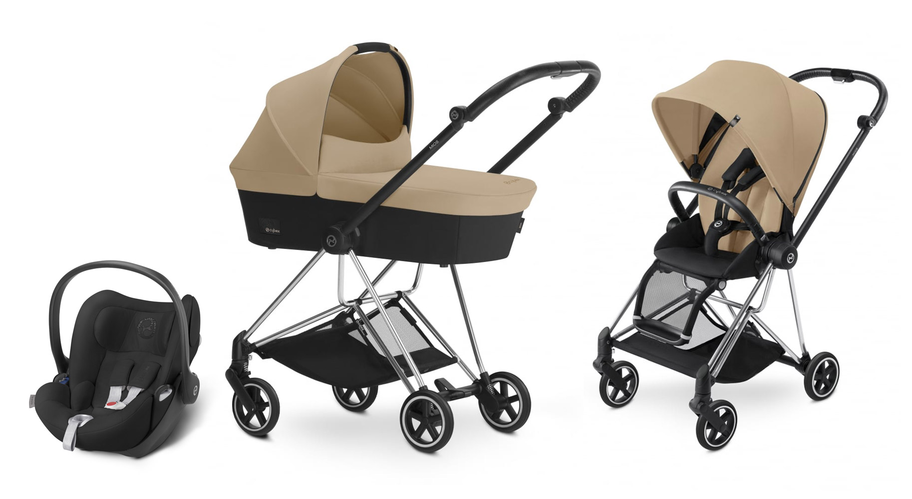Коляска 3 в 1 Cybex MIOS (шасси Chrome) Cashmere Beige