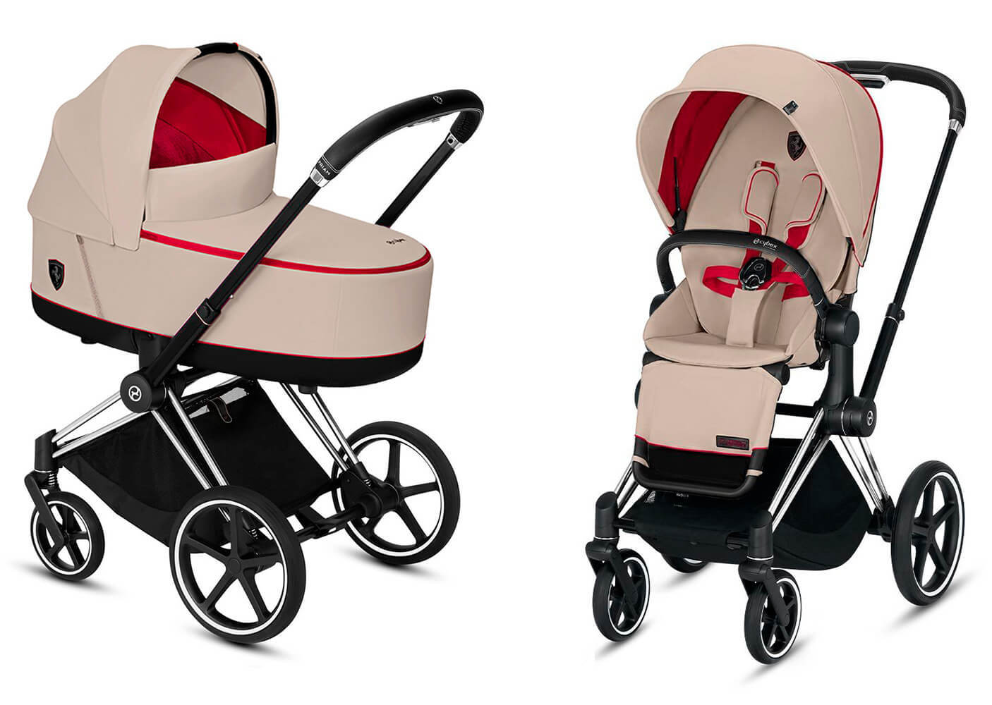 Коляска 2 в 1 Cybex Priam III Ferrari Silver Grey (Chrome Black)
