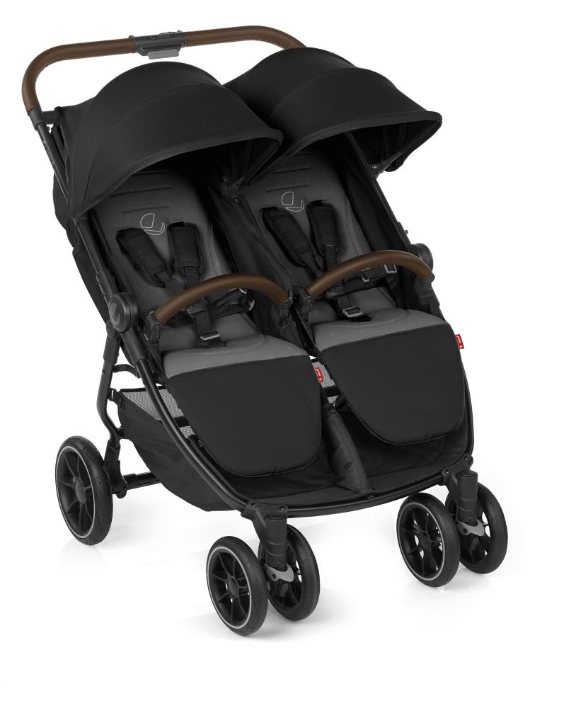 Прогулочная коляска для двойни Jane Twinlink Cold Black