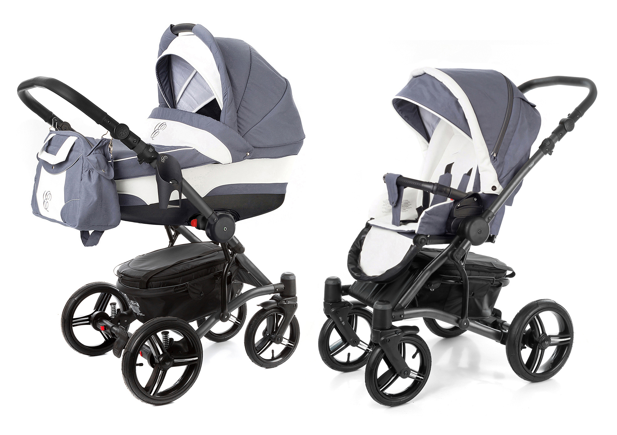 Коляска 2 в 1 Esspero Tour (шасси Graphite) Grey Lux