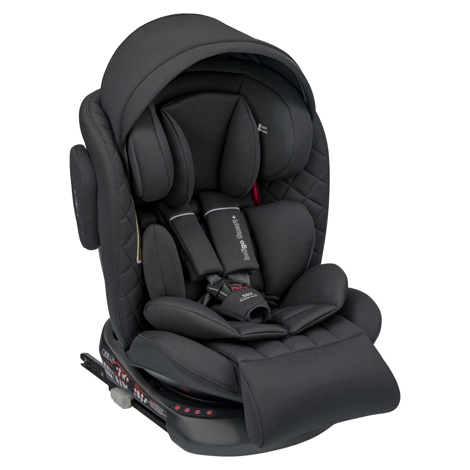 Автокресло Indigo SMART+ ISOFIX, группа 0+1+2+3 черный