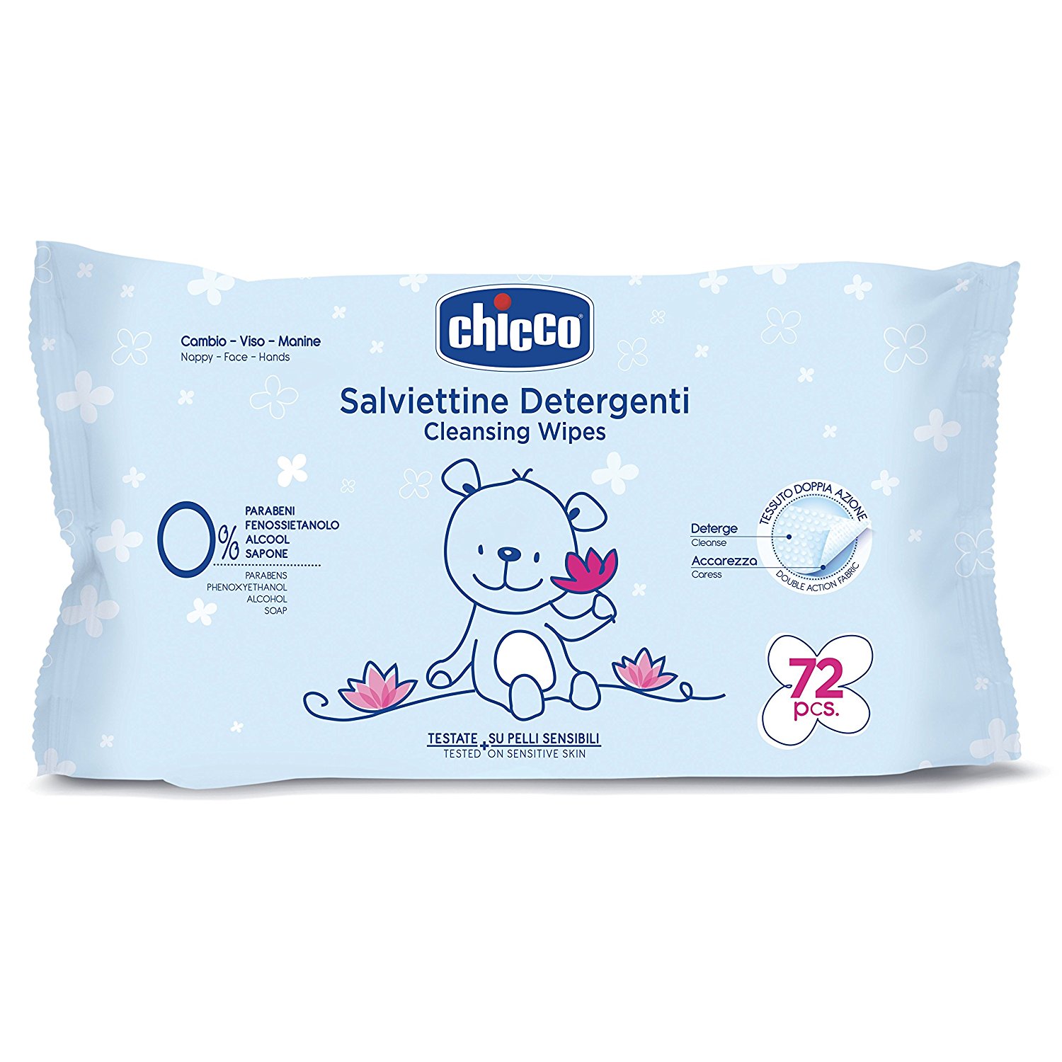 Очищающие салфетки Chicco 72 шт. (без клапана)