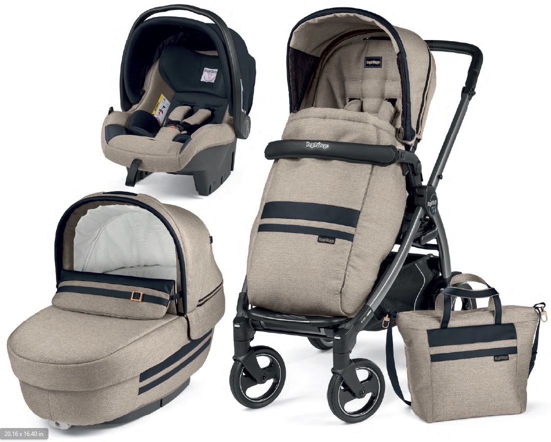 Коляска 3 в 1 Peg Perego Book 51 S Elite Set Modular (шасси Titania) Luxe Ecru