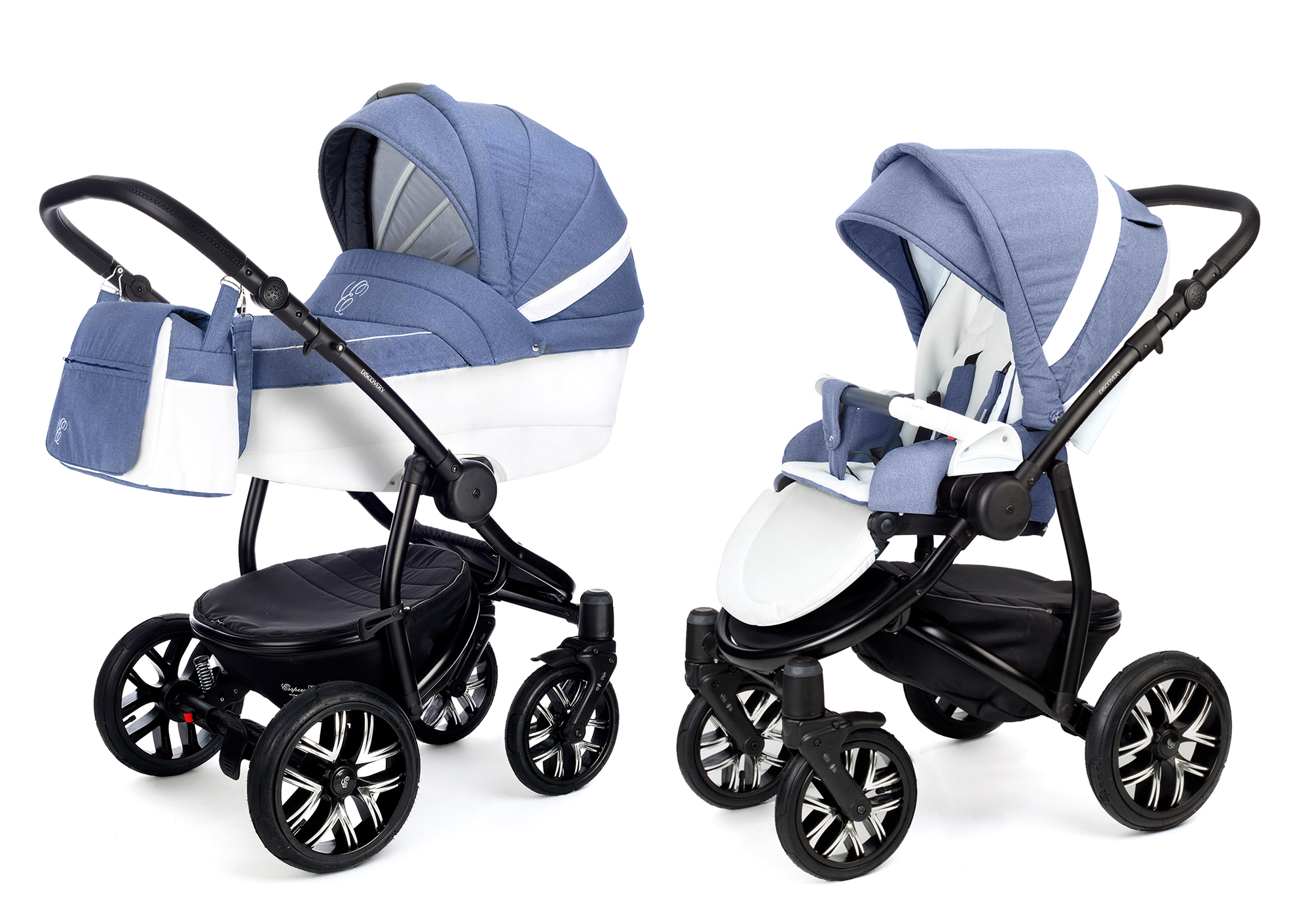 Коляска 2 в 1 Esspero Grand Discovery (шасси Black) Jeans Blue