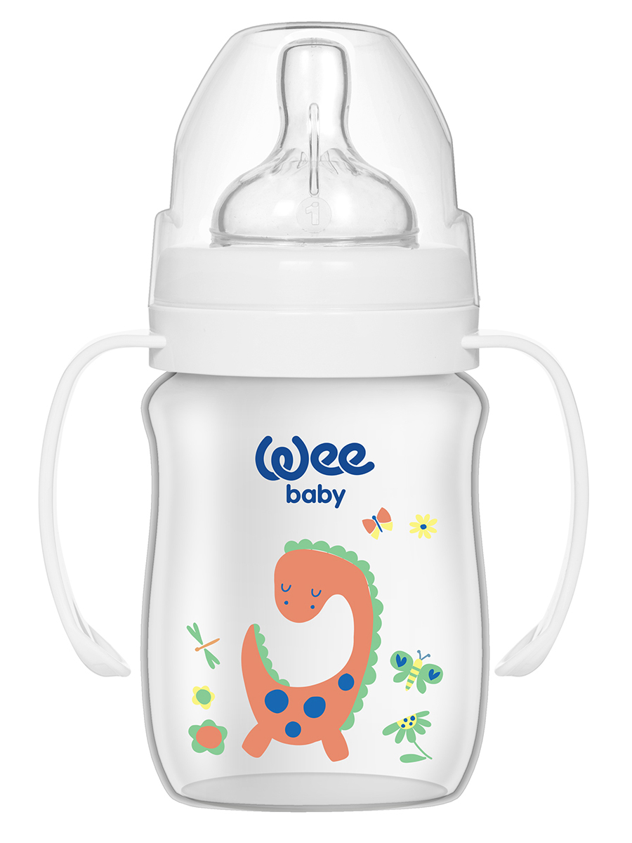 Бутылочка для кормления WeeBaby Classic Plus, с ручкой, 150 мл, шир горлышко с силик. соской р-р1