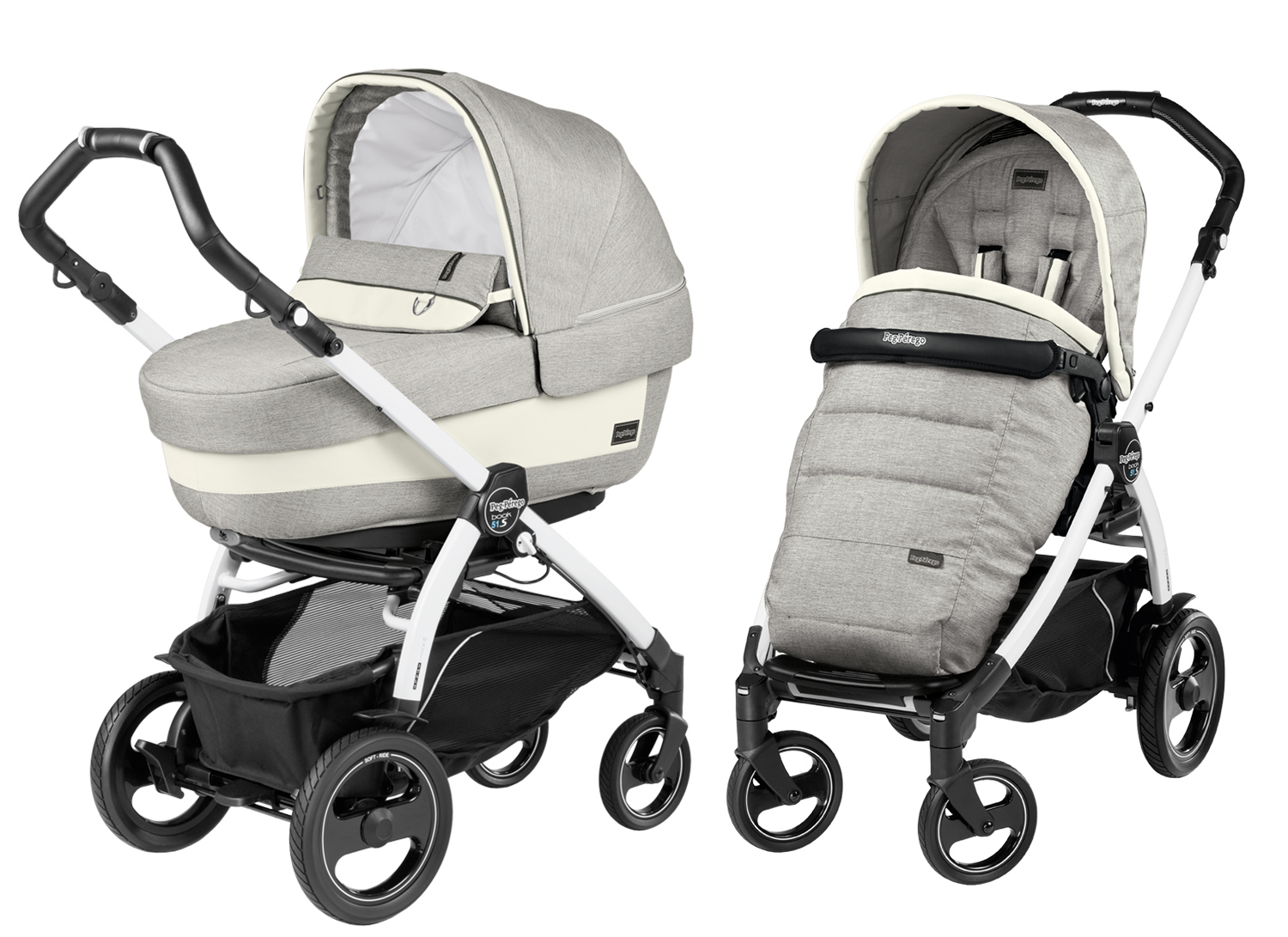 Коляска 2 в 1 Peg Perego Book 51 S Elite Modular (шасси White/Black) Luxe Opal