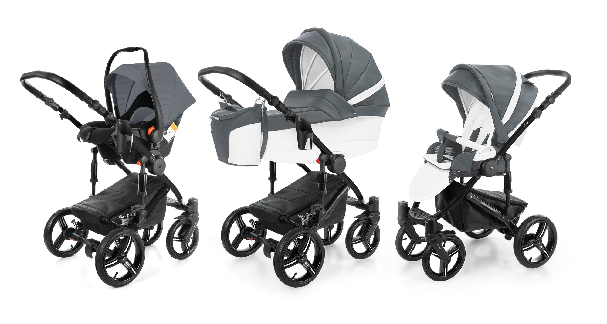 Коляска 3 в 1 Esspero Grand Magic (шасси Black) Nappa Blue Grey