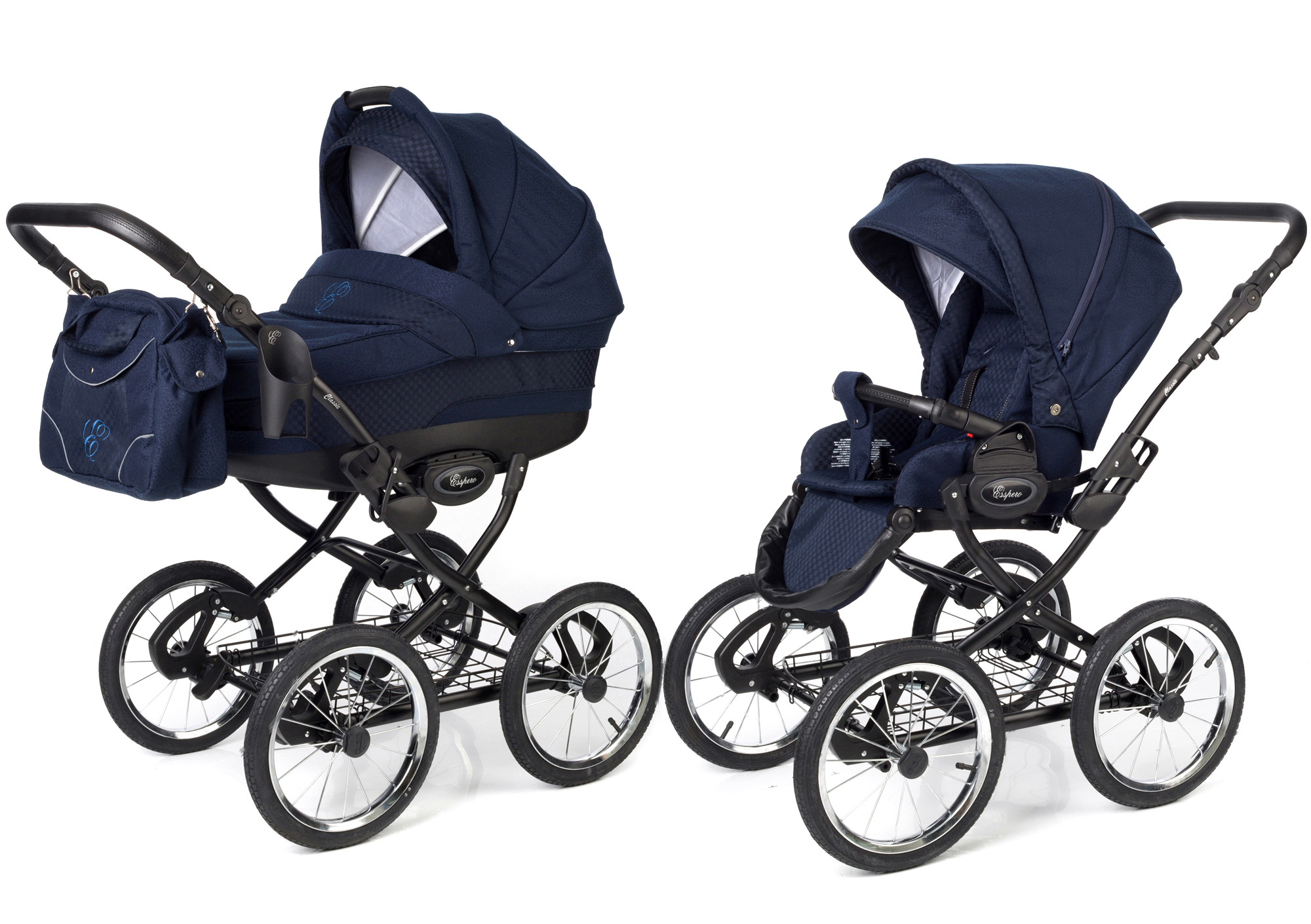 Коляска 2 в 1 Esspero Classic (шасси Black) Mar Carbon