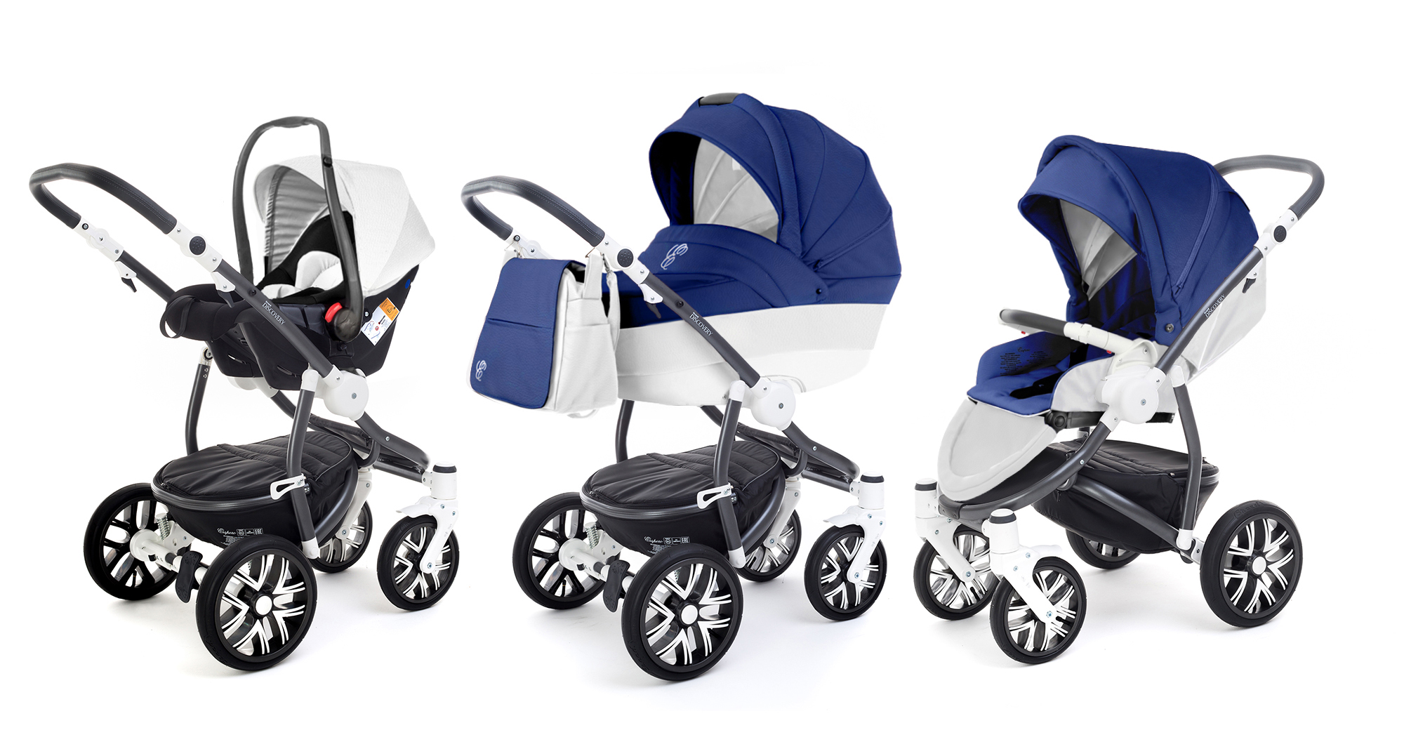 Коляска 3 в 1 Esspero Grand Discovery (шасси Graphite White) Mar leatherette