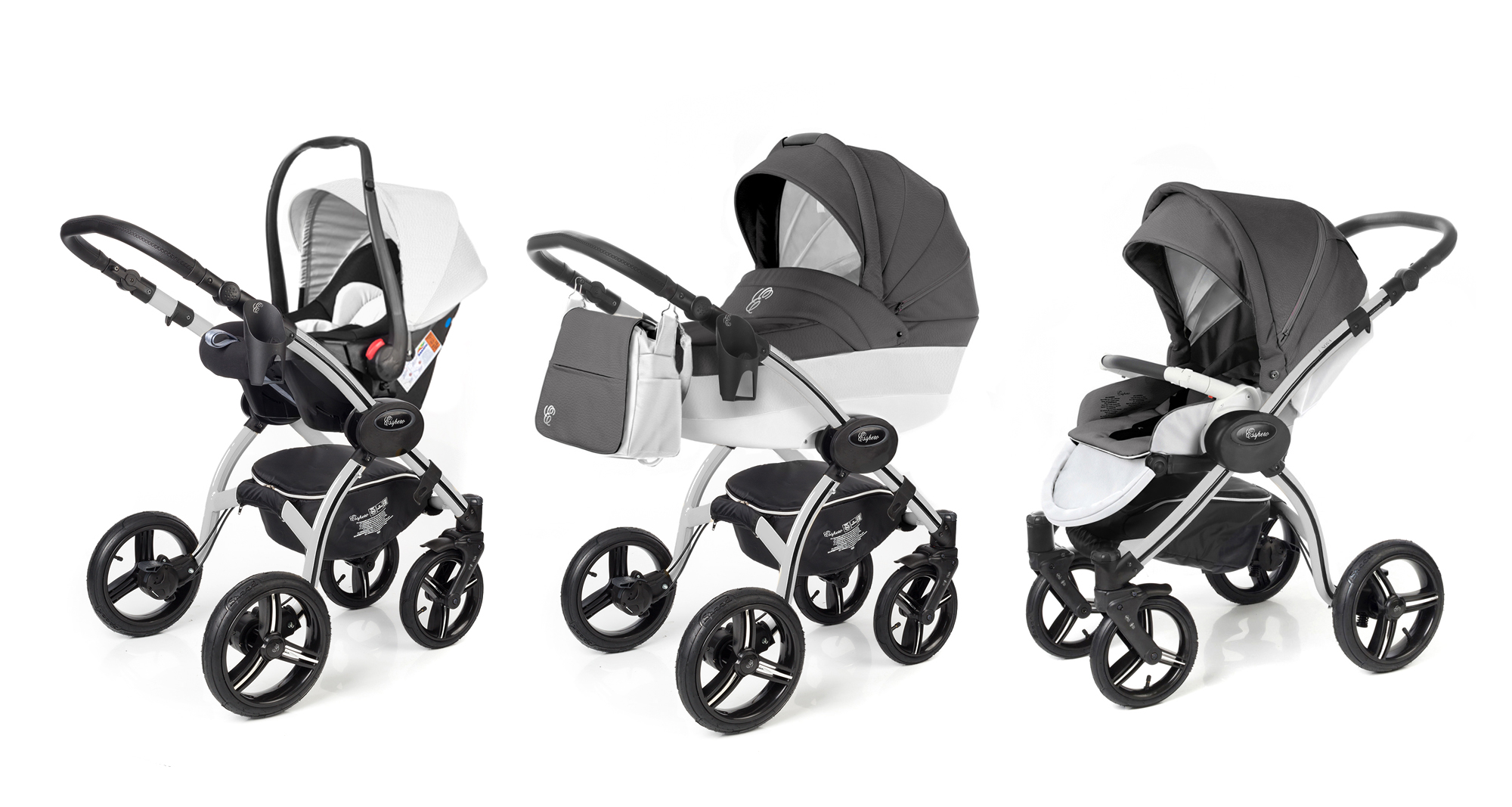 Коляска 3 в 1 Esspero Grand I-Nova (шасси Grey) Grafite leatherette
