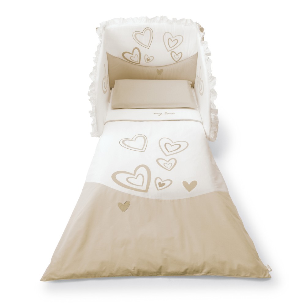 Детская комната Pali My Love Комплект в кроватку 3 предмета Pali My Love White Grey