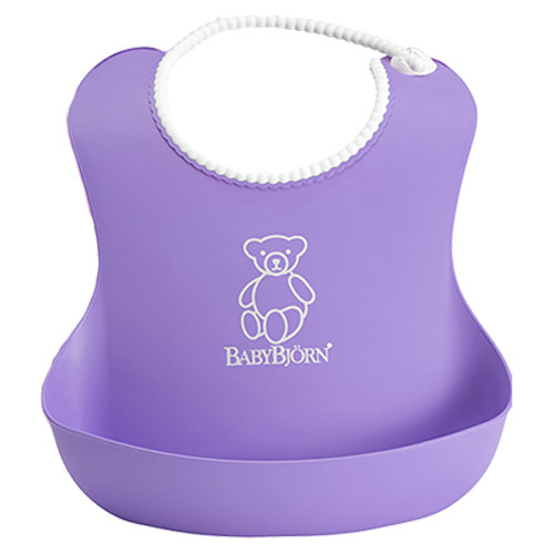 Нагрудник мягкий пластиковый для кормления ребенка BabyBjorn Лиловый