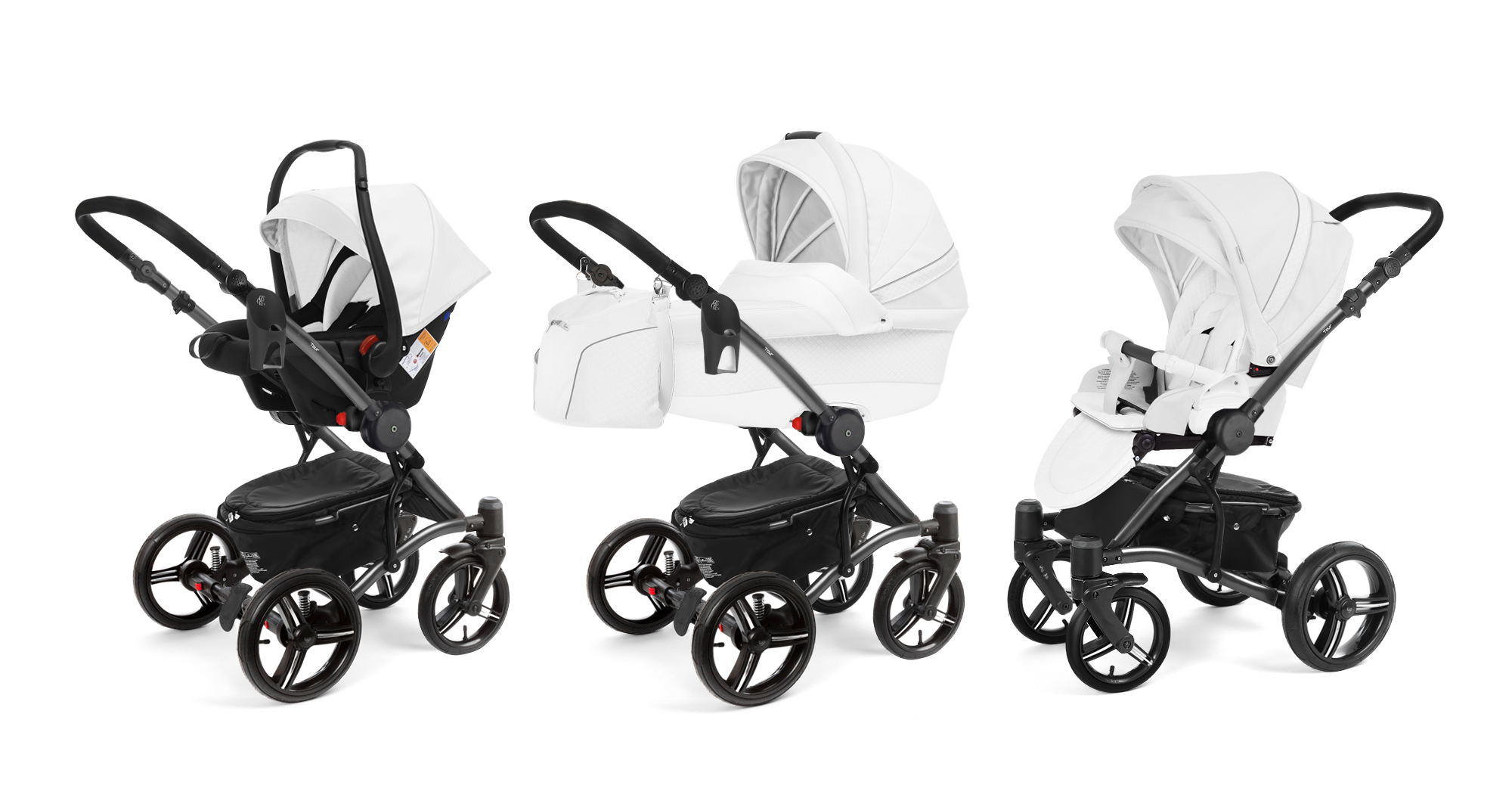 Коляска 3 в 1 Esspero Grand Tour (шасси Graphite) Nappa White