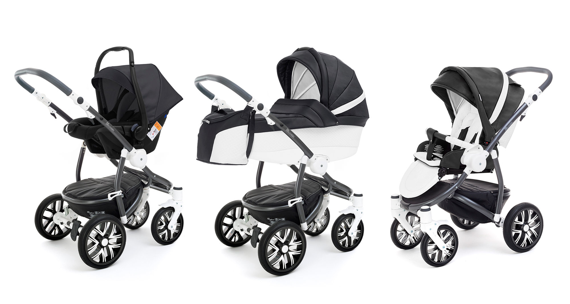 Коляска 3 в 1 Esspero Grand Discovery (шасси Graphite White) Nappa Graphite