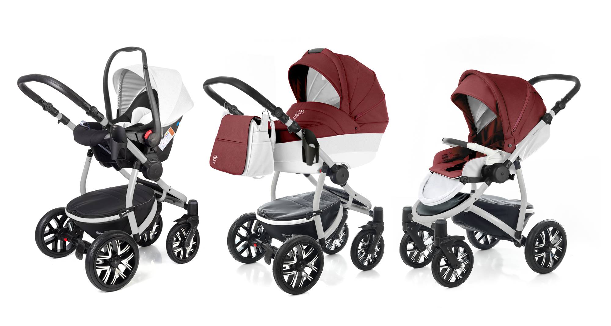 Коляска 3 в 1 Esspero Grand Discovery (шасси Grey) Cherry leatherette