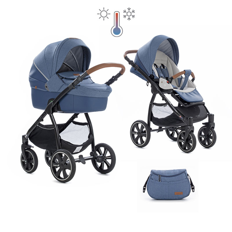 Коляска 2 в 1 Noordi Fjordi Sport Melange Leather Denim 849