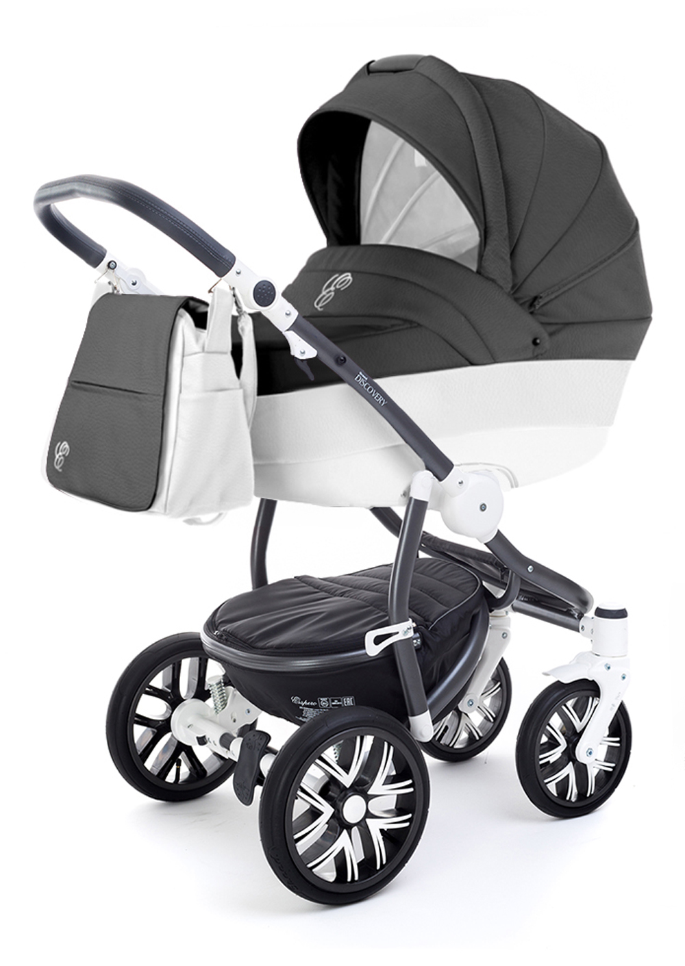 Коляска для новорожденных Esspero Grand Discovery (шасси Graphite White) Grafite leatherette