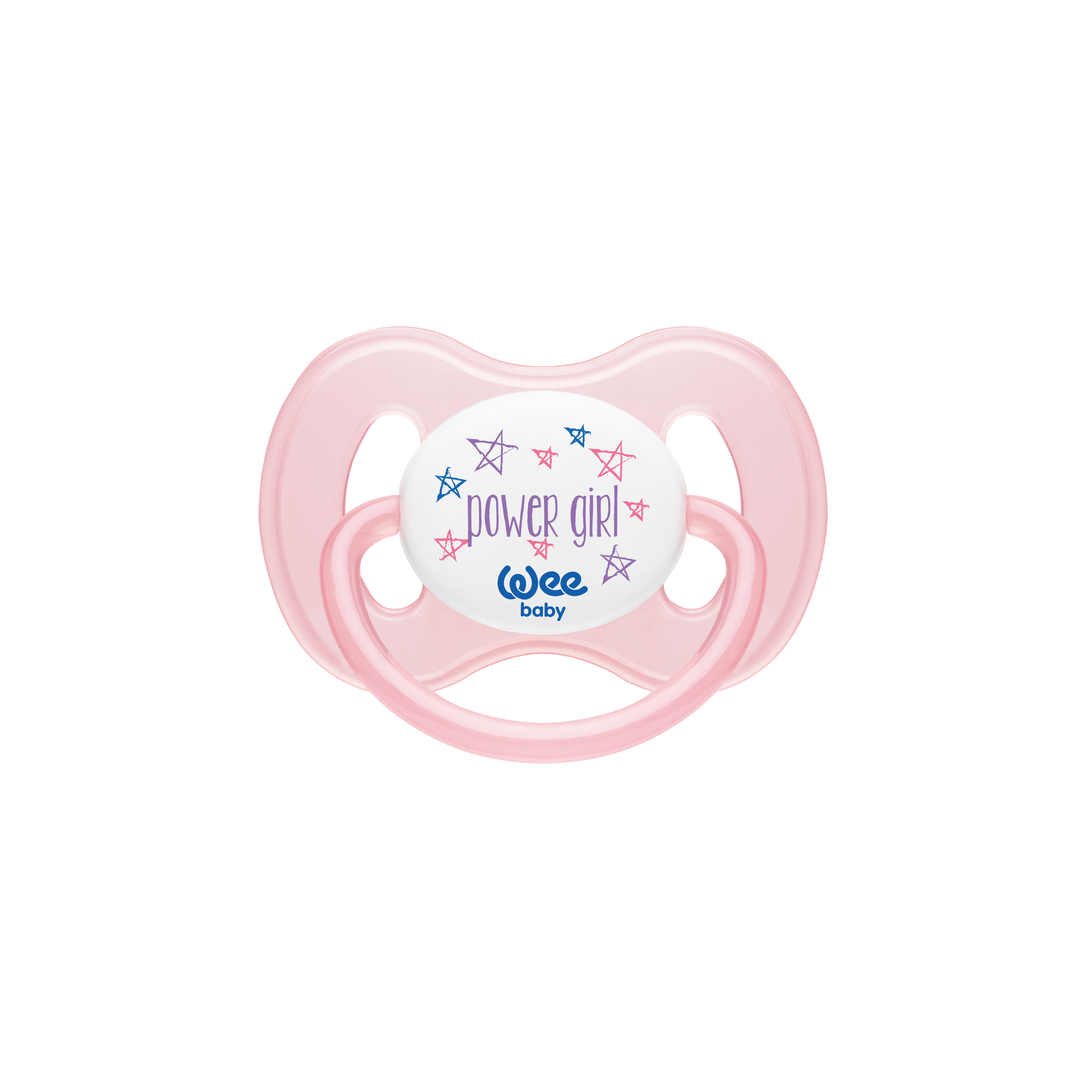 Ортодонтическая соска-пустышка WeeBaby BUTTERFLY, с 6 месяцев розовый