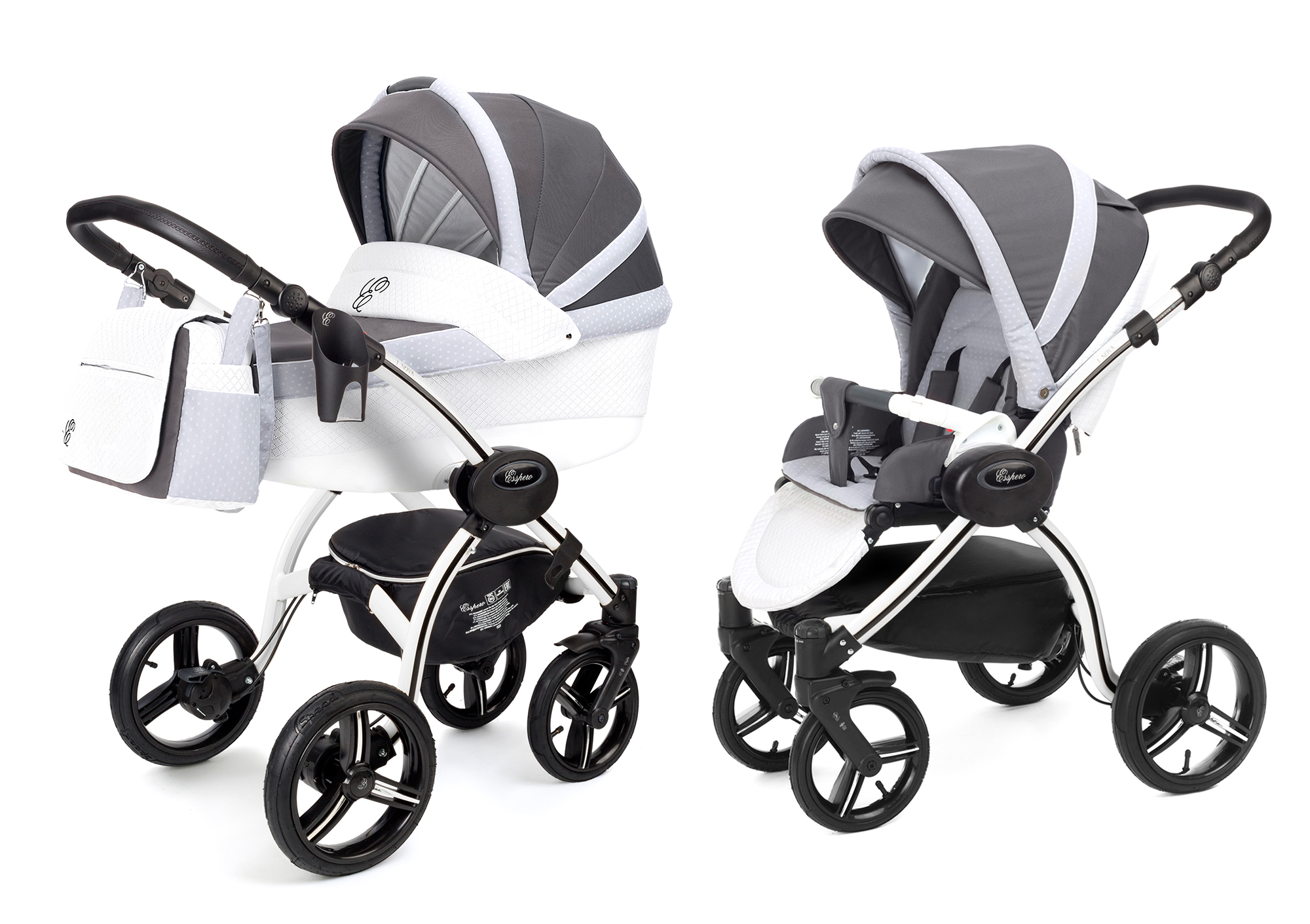 Коляска 2 в 1 Esspero Grand I-Nova (шасси White) Royal Silver