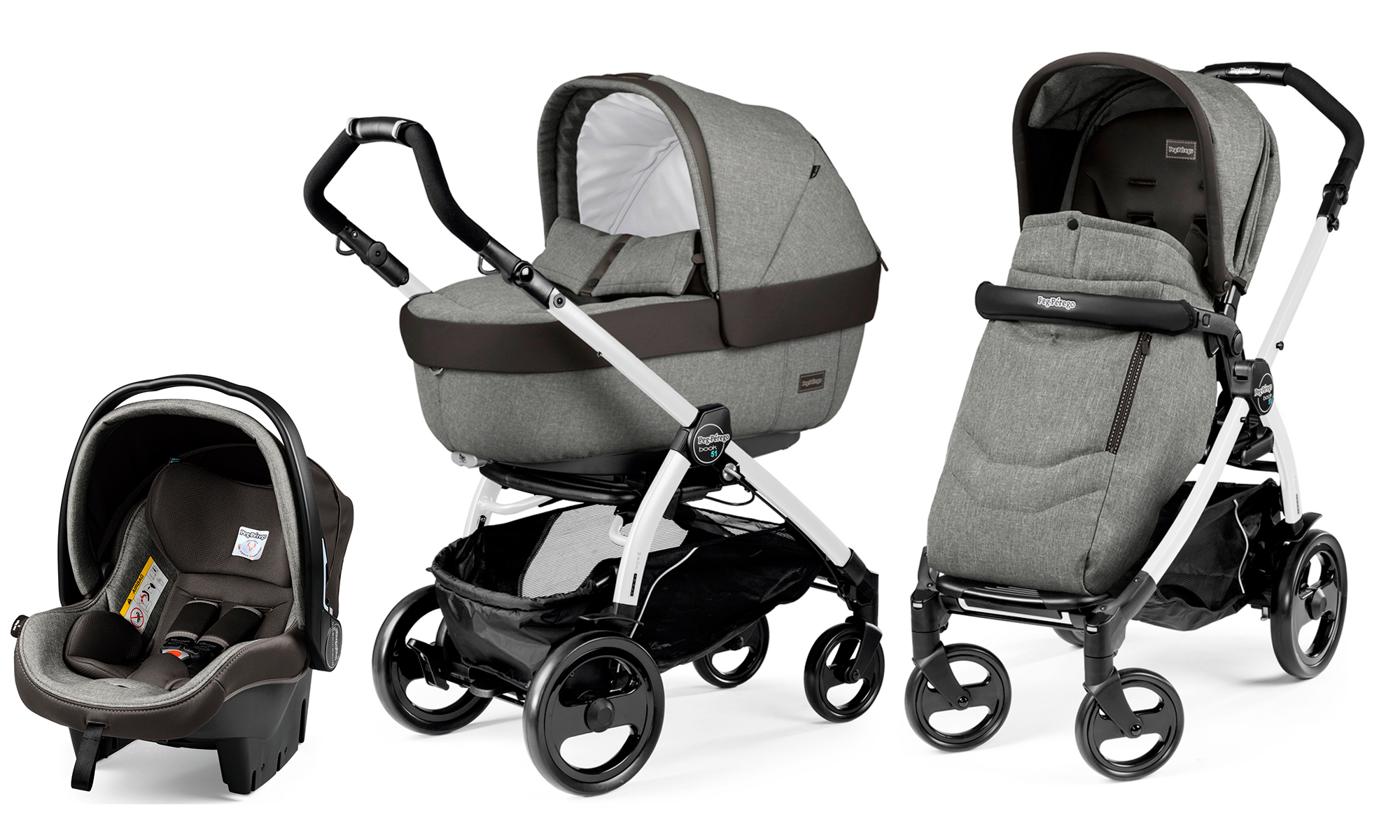 Коляска 3 в 1 Peg Perego Book 51 Elite Modular System (шасси White/Black) Atmosphere