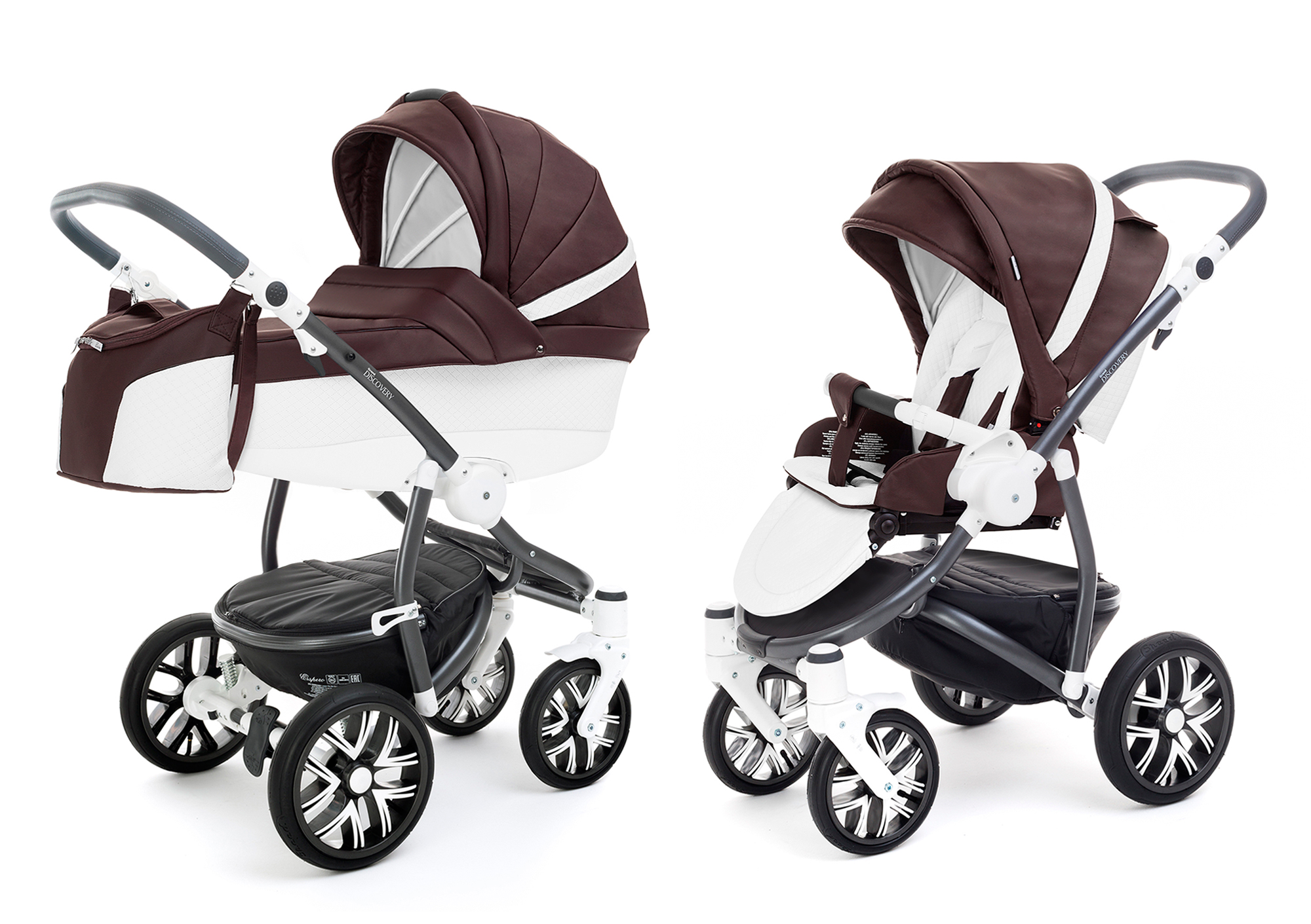 Коляска 2 в 1 Esspero Grand Discovery (шасси Graphite White) Nappa Brown