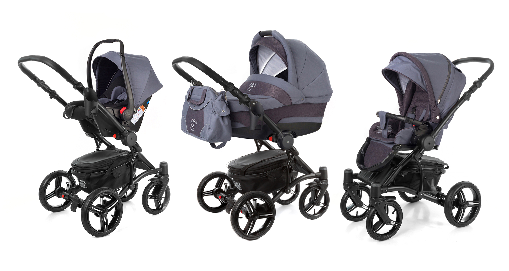 Коляска 3 в 1 Esspero Tour (шасси Black) Dark Grey