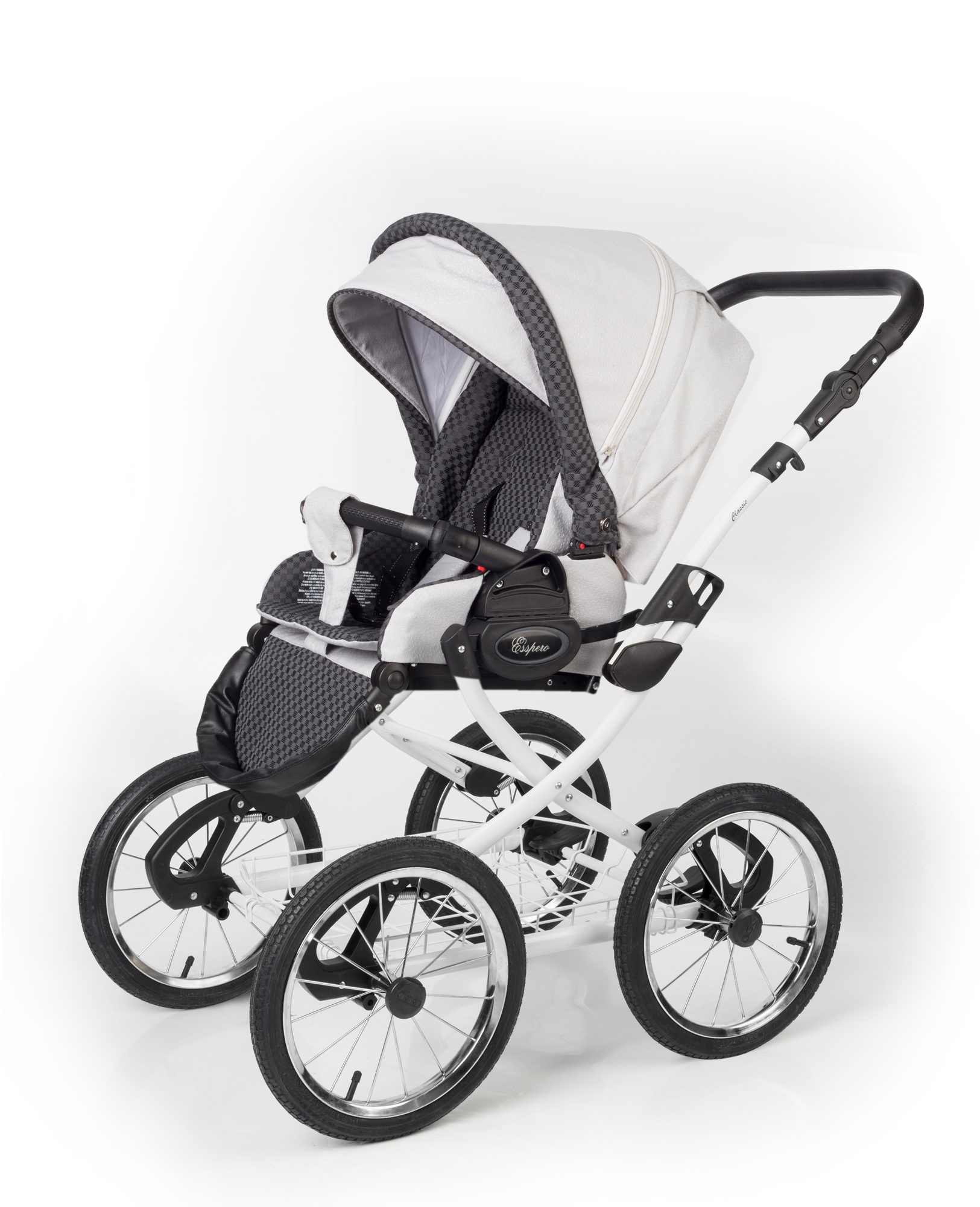 Прогулочная коляска Esspero Classic (шасси White) Grey Carbon