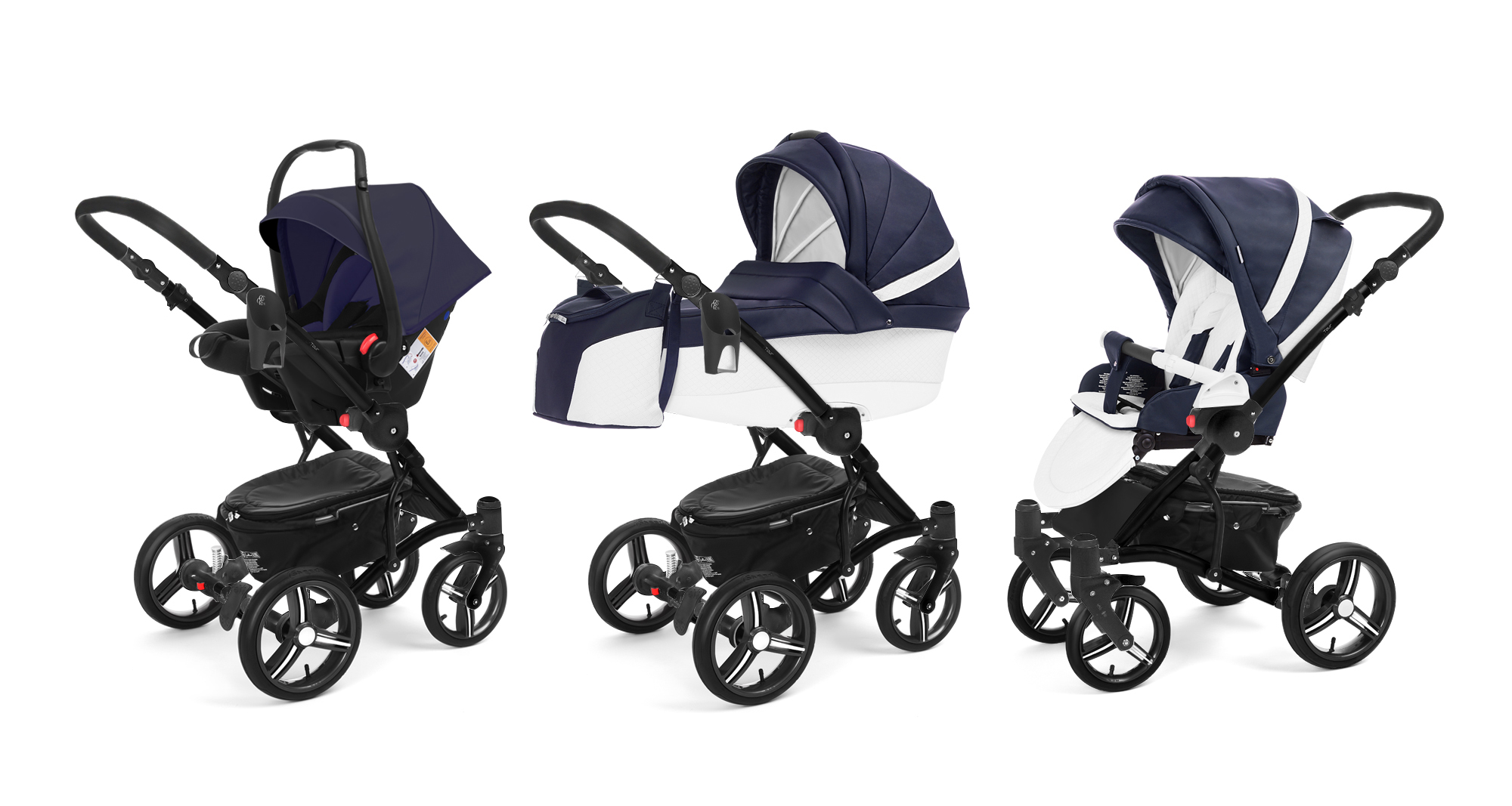 Коляска 3 в 1 Esspero Tour Leatherette (шасси Black) Nappa Navy