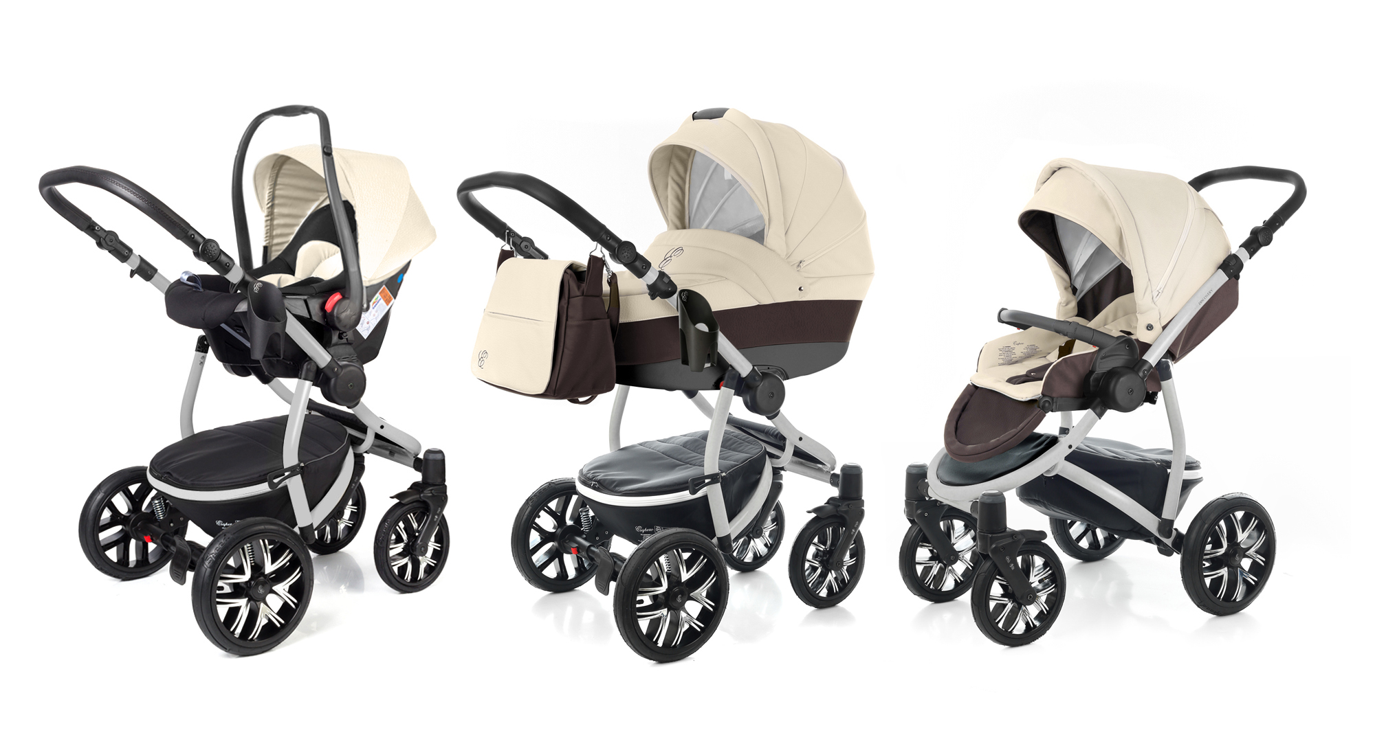Коляска 3 в 1 Esspero Grand Discovery (шасси Grey) Cream leatherette