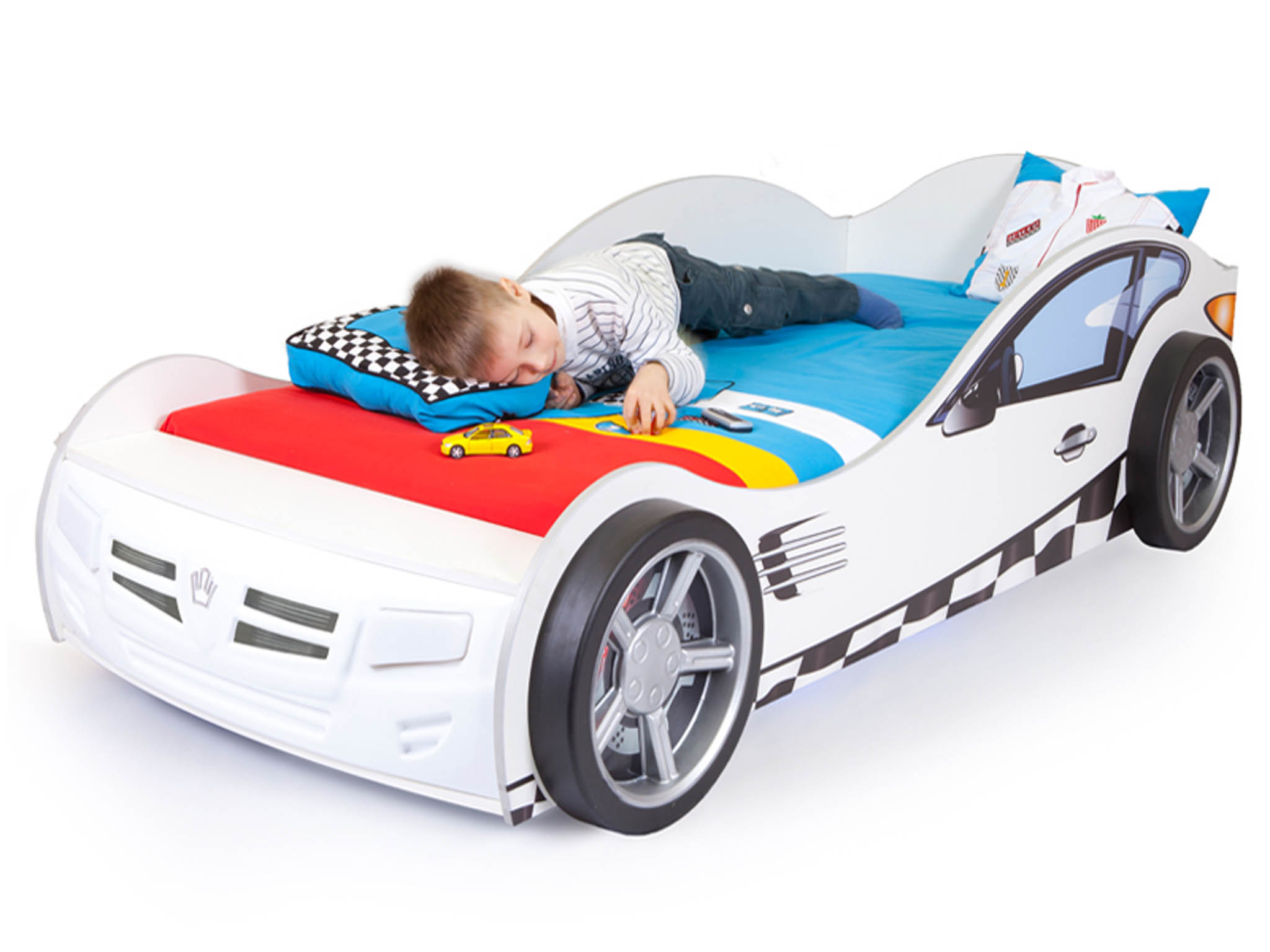 Кровать машина ABC-KING FORMULA 160*90 Белая