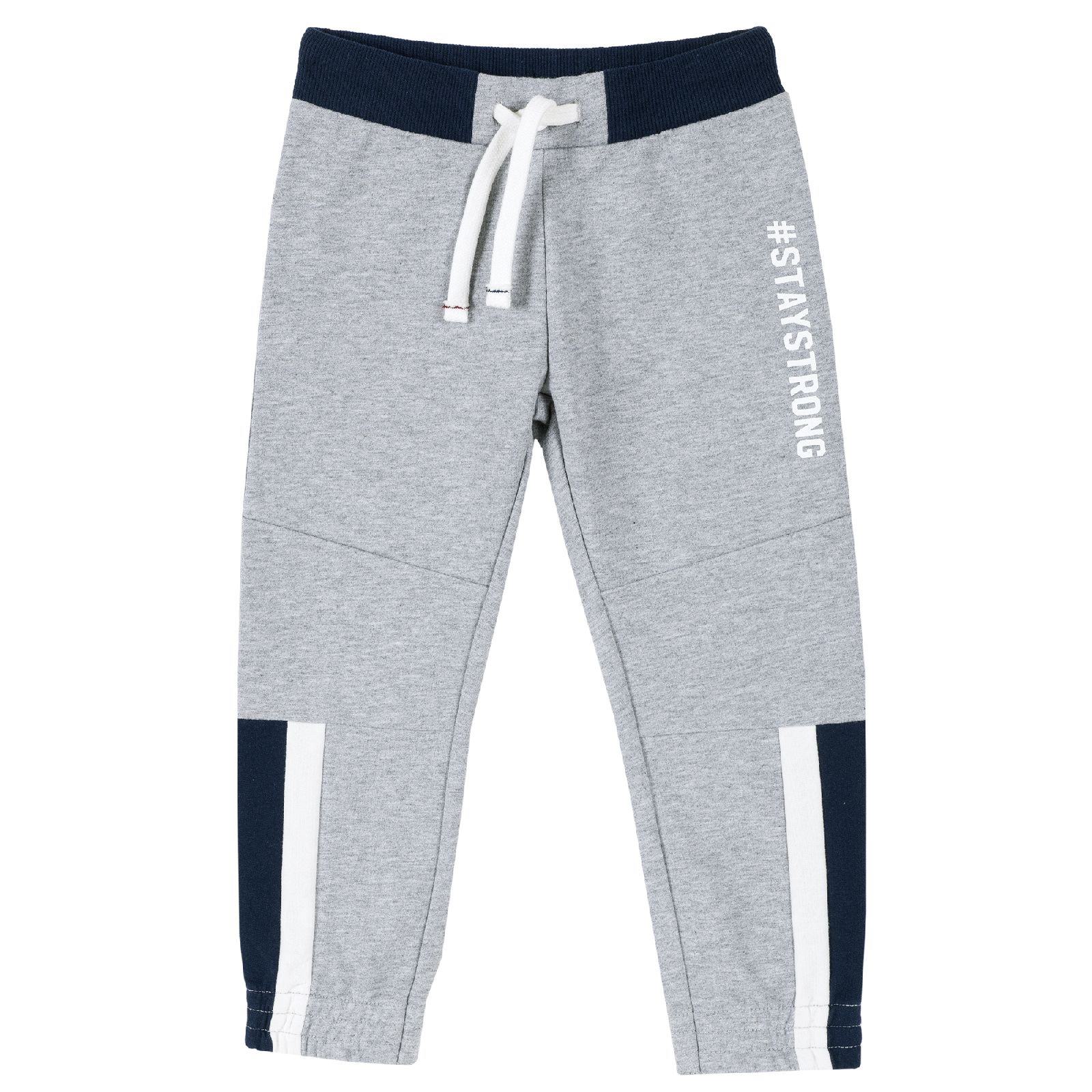 Брюки Chicco для мальчиков принт Stay strong р.98, серый