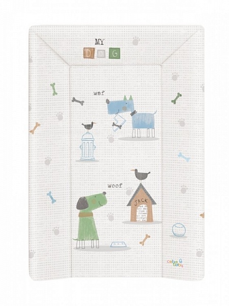 Пеленальный матрац Ceba Baby мягкий с изголовьем 70 см My Dog Blue/Green