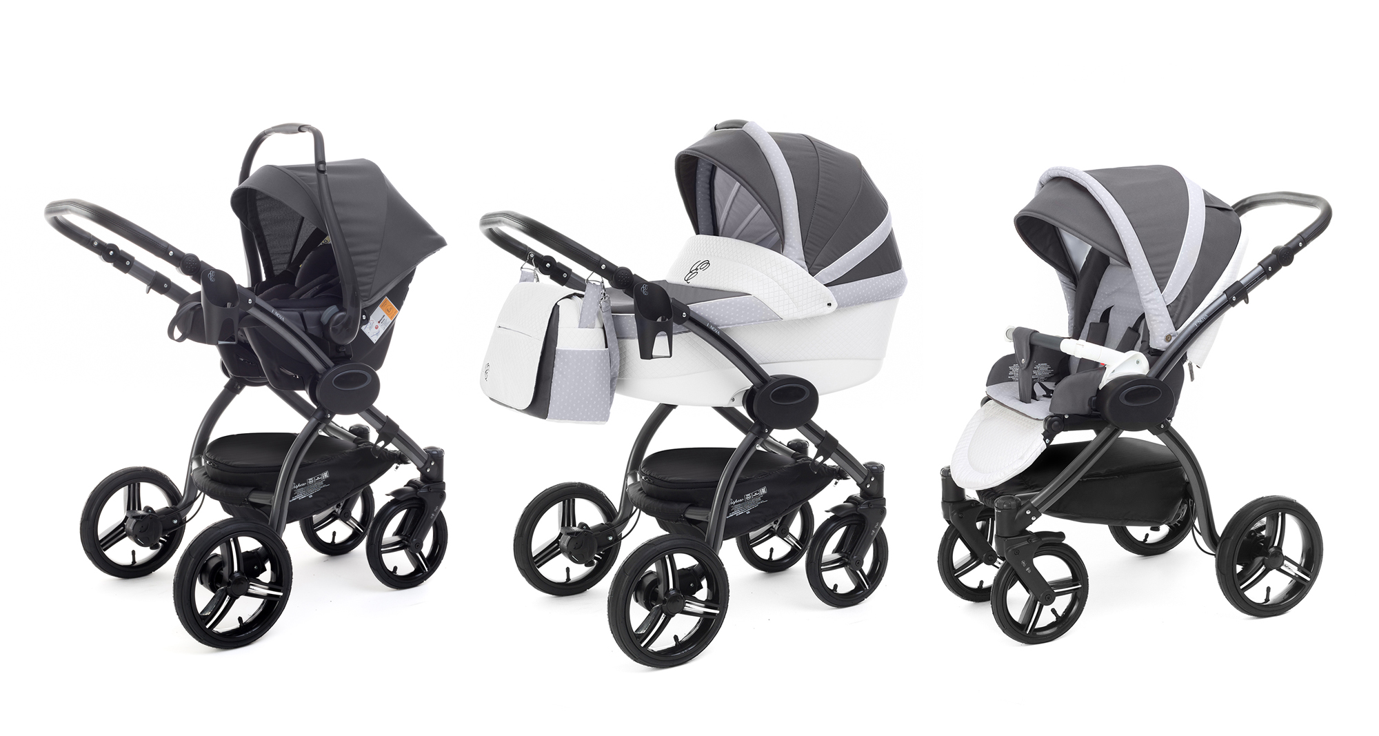 Коляска 3 в 1 Esspero Grand I-Nova (шасси Graphite) Royal Silver
