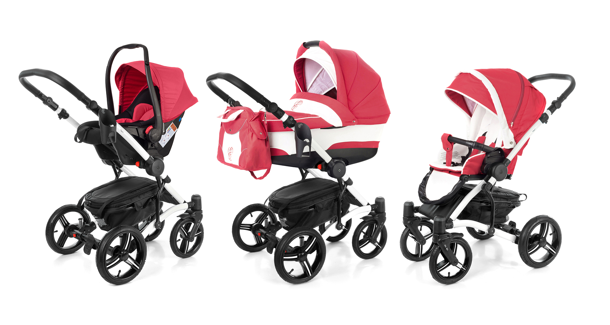 Коляска 3 в 1 Esspero Tour (шасси White) Red Lux