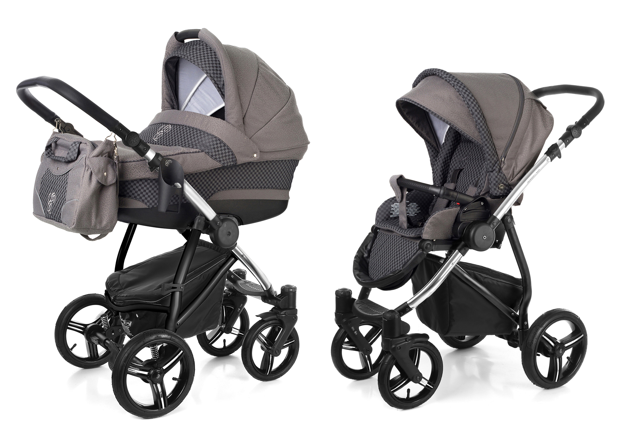 Коляска 2 в 1 Esspero Newborn Lux (шасси Chrome) Carbon