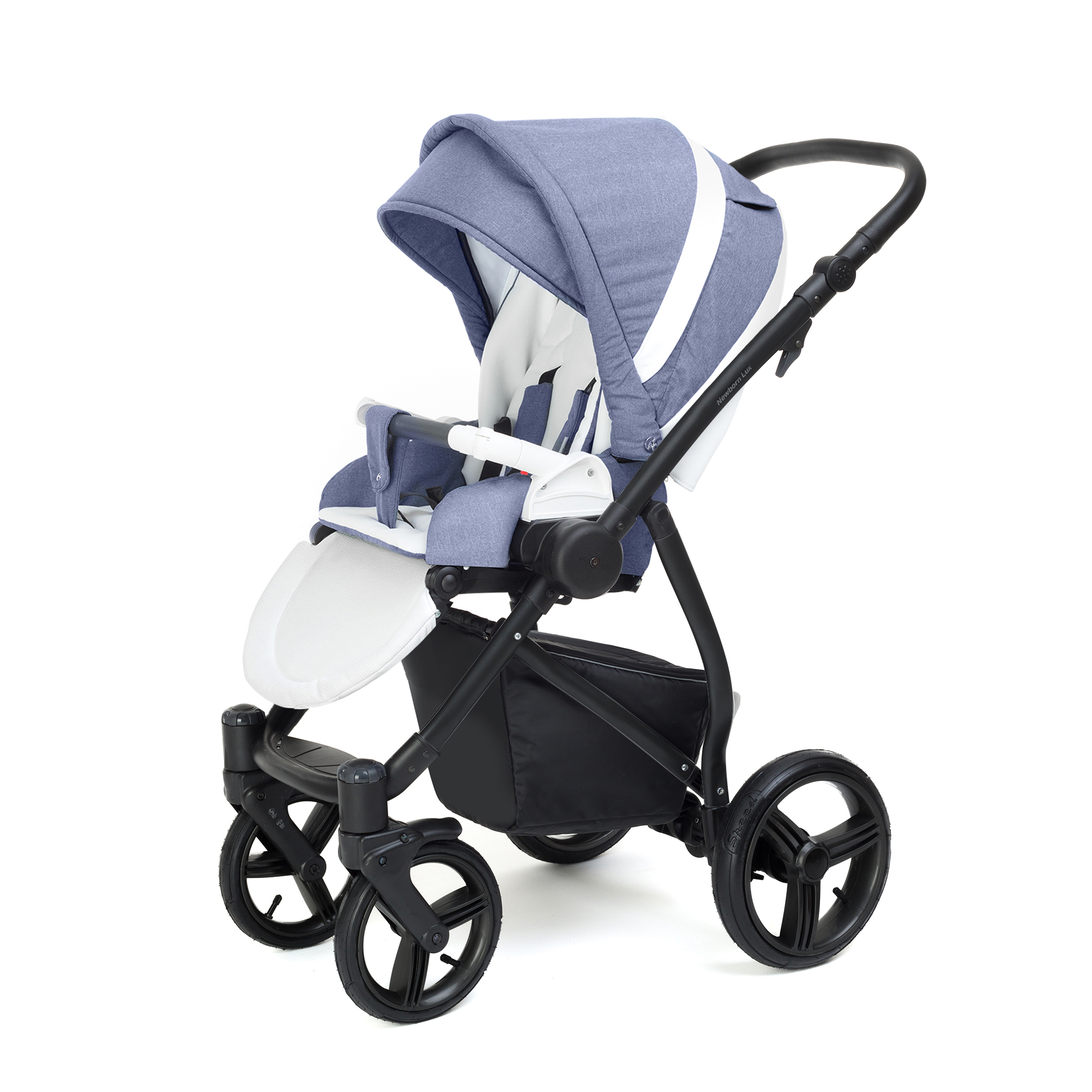 Прогулочная коляска Esspero Grand Newborn Lux (шасси Black) Jeans Blue